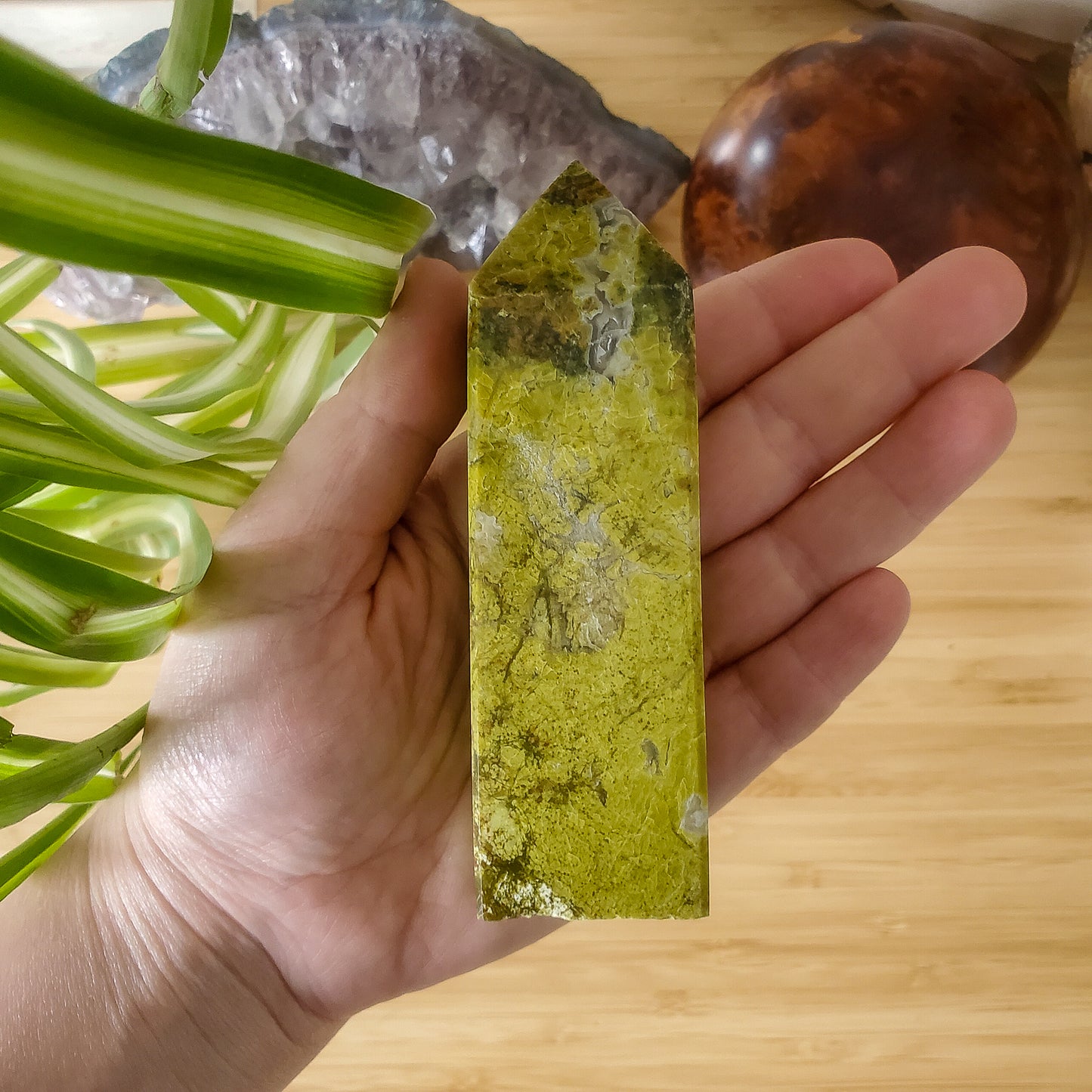 Serpentine with Quartz Point