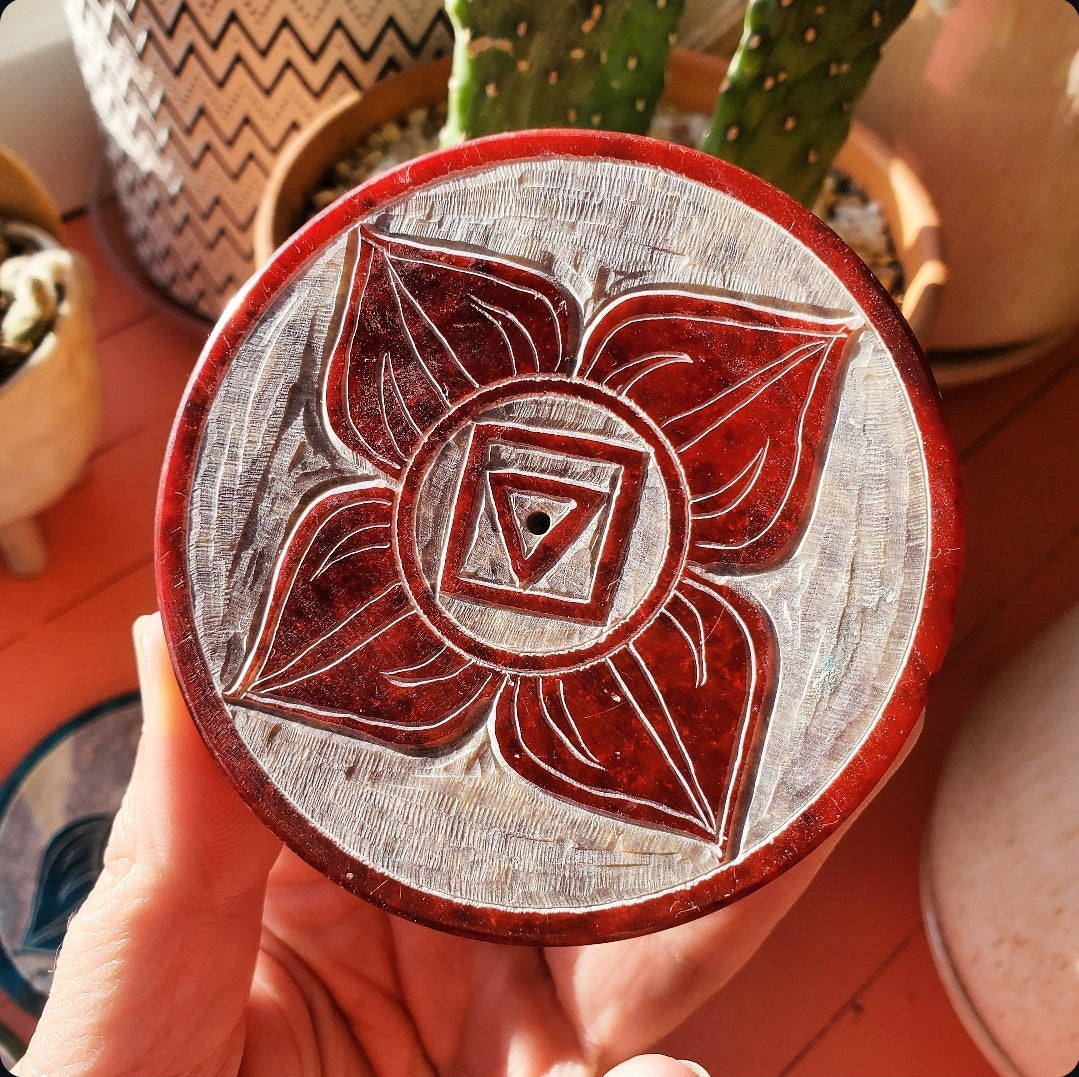 Soapstone Chakra Incense Dish