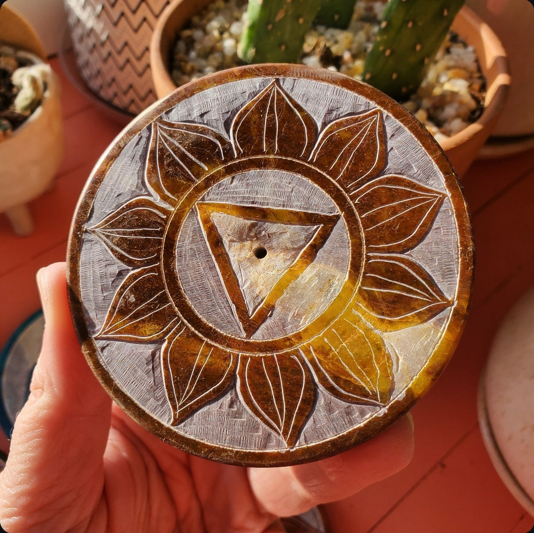 Soapstone Chakra Incense Dish