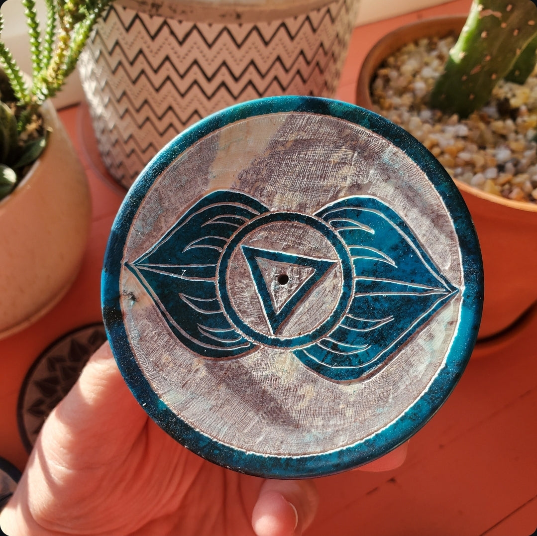 Soapstone Chakra Incense Dish