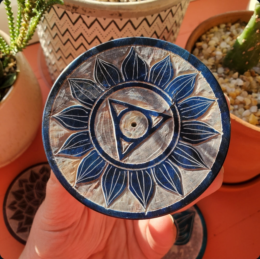 Soapstone Chakra Incense Dish