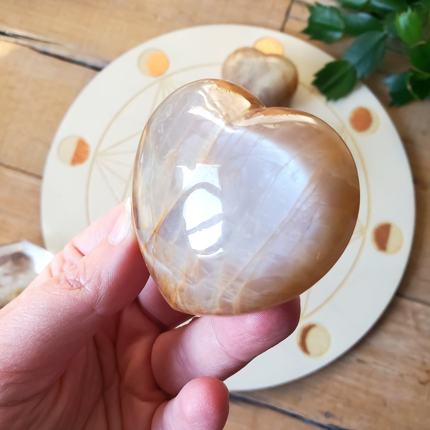 Peach Moonstone Hearts