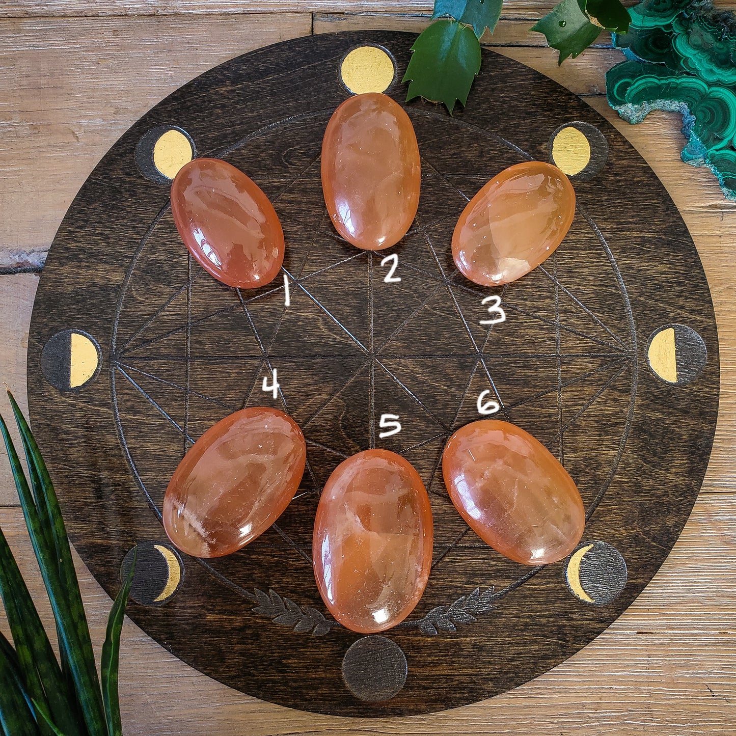 Honey Calcite Stone Palmstones