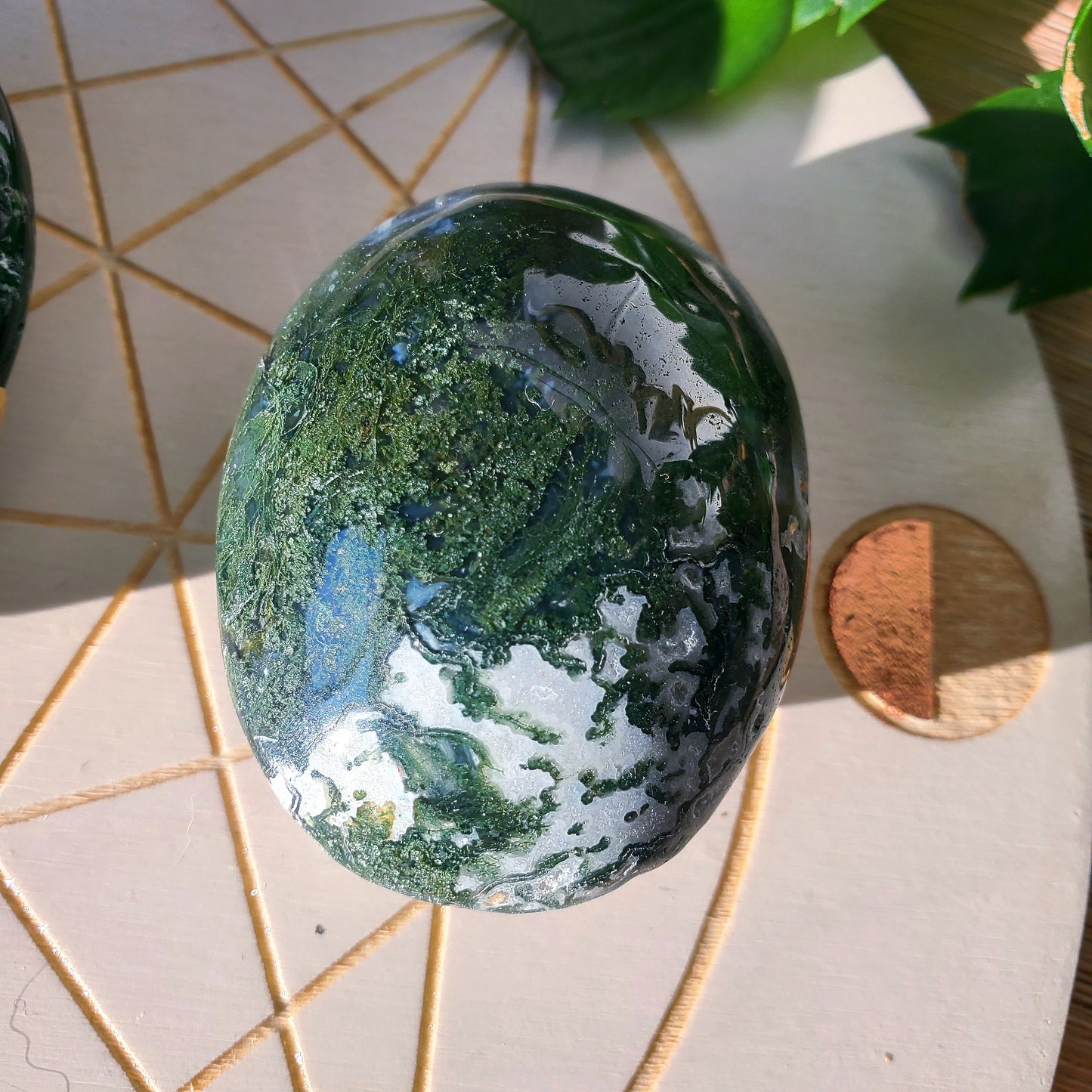 Moss Agate Palmstones