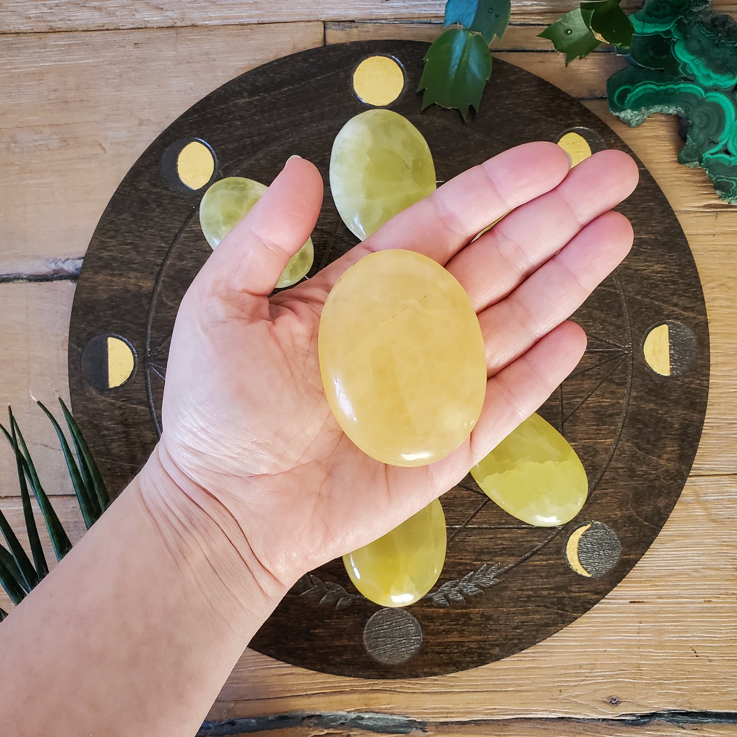 Lemon Calcite Palmstones