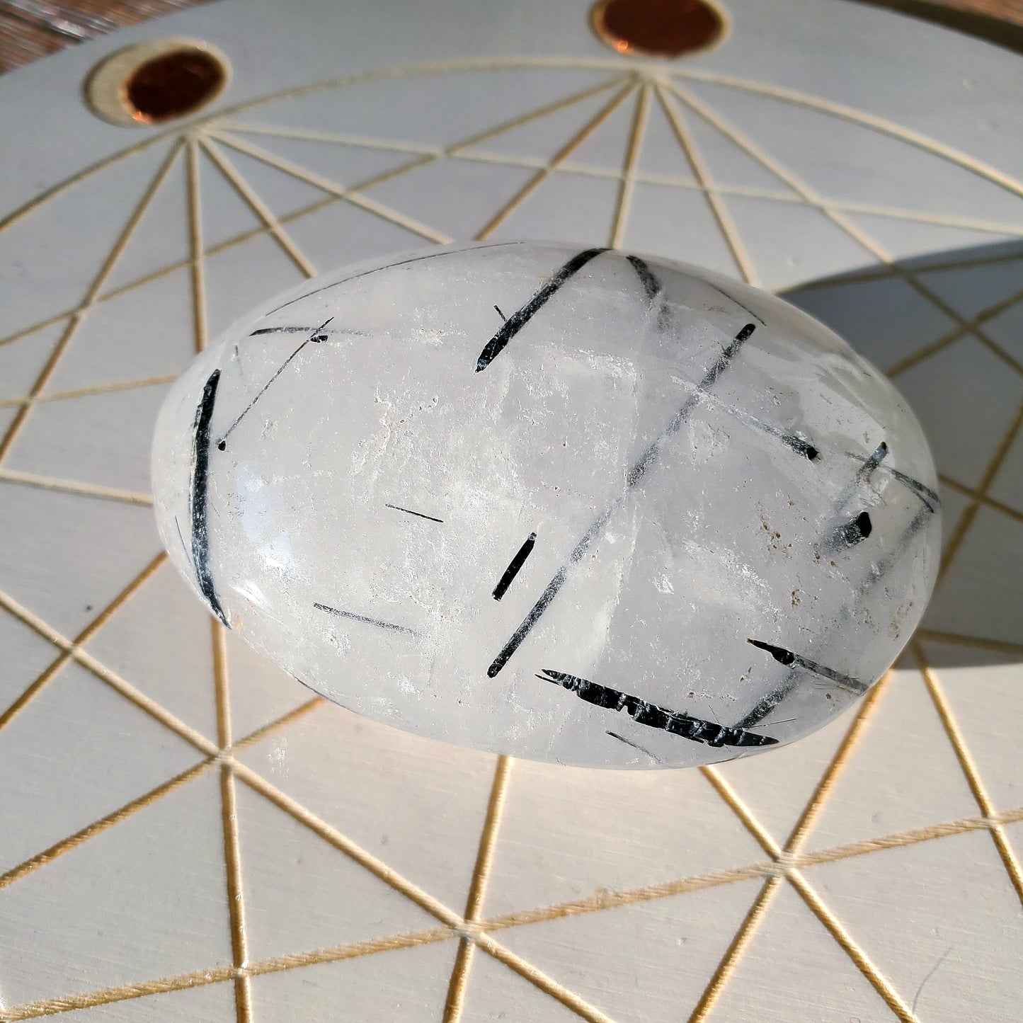 Tourmilated Quartz Palmstone