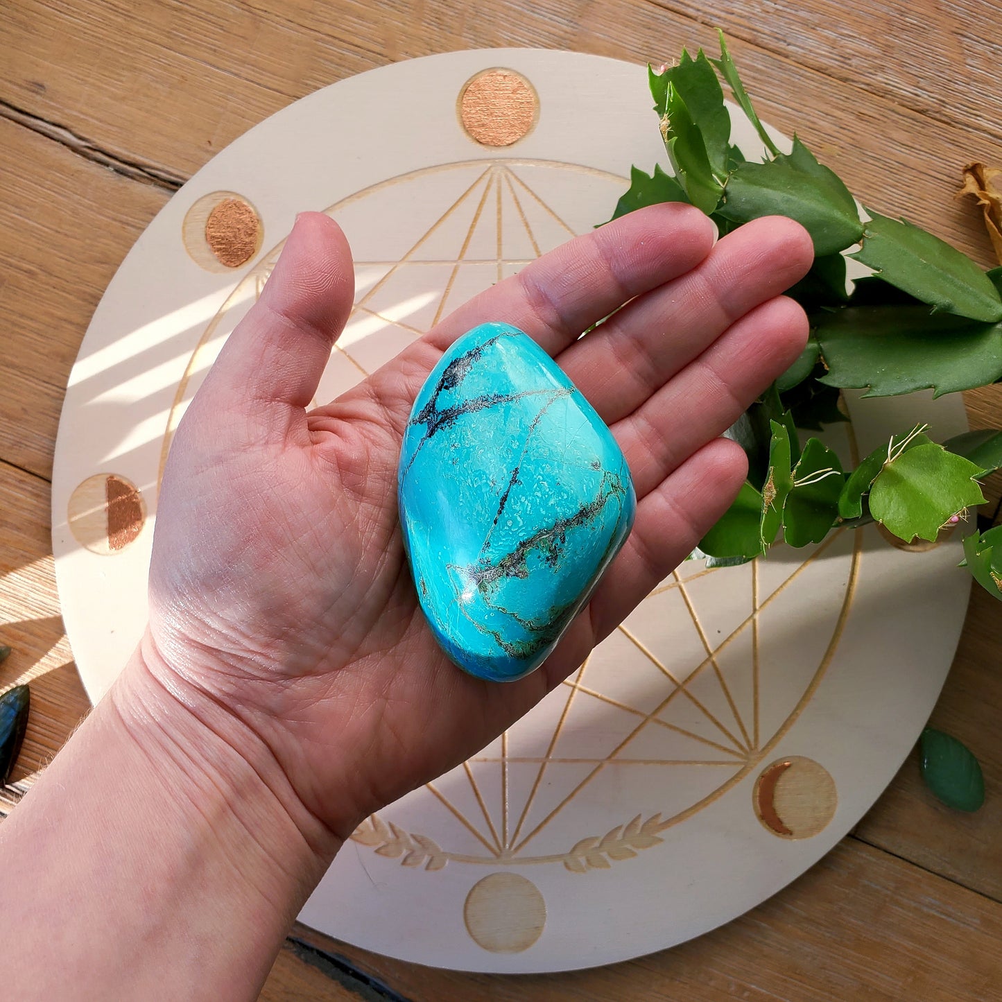 Chrysocolla & Malachite Palmstone #1 (Peru)