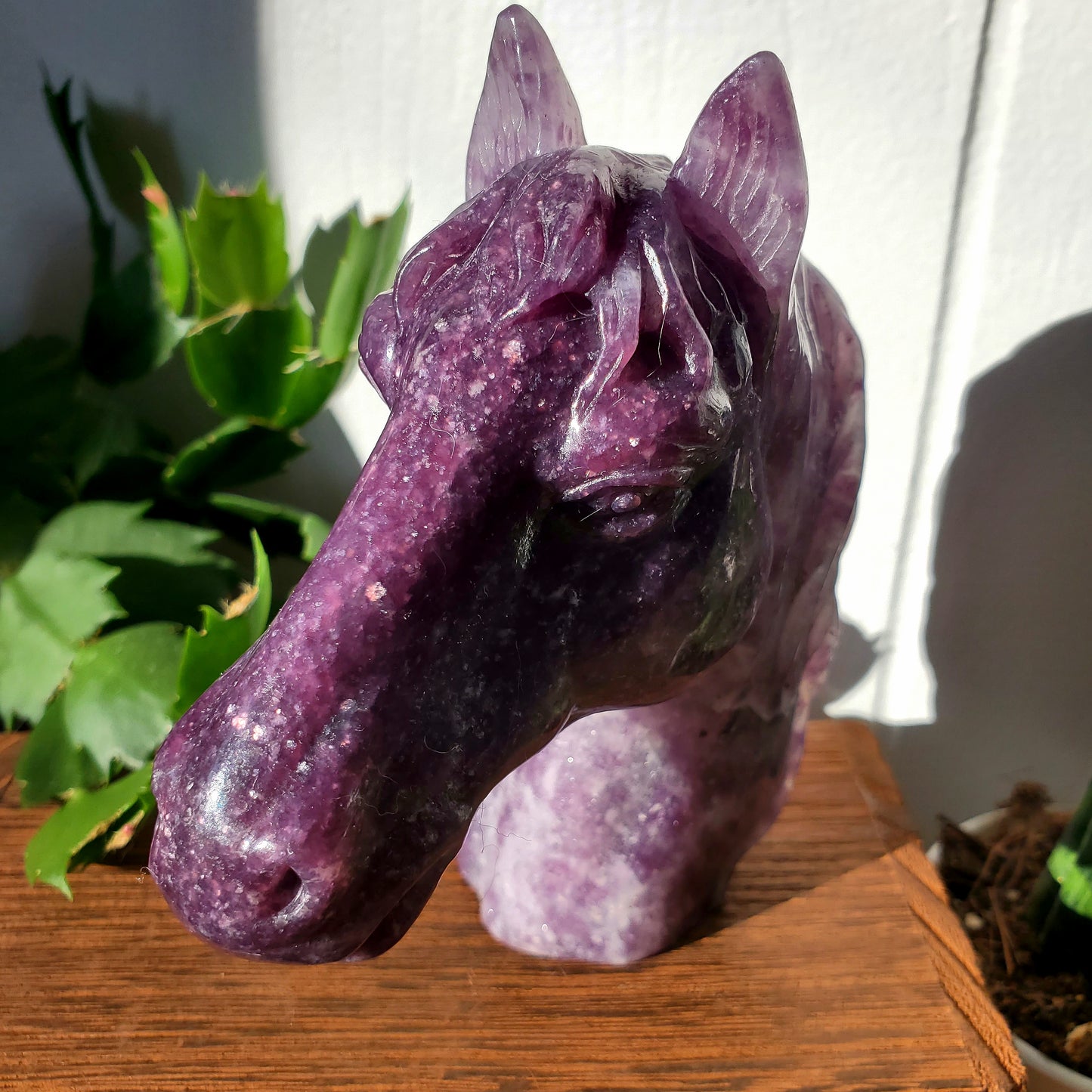 Lepidolite Horse Bust