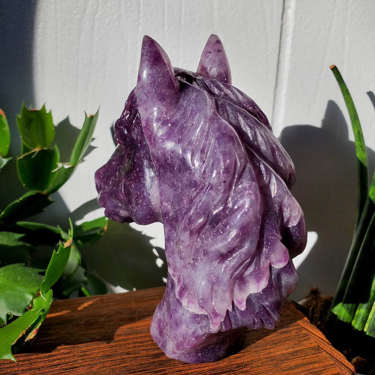 Lepidolite Horse Bust