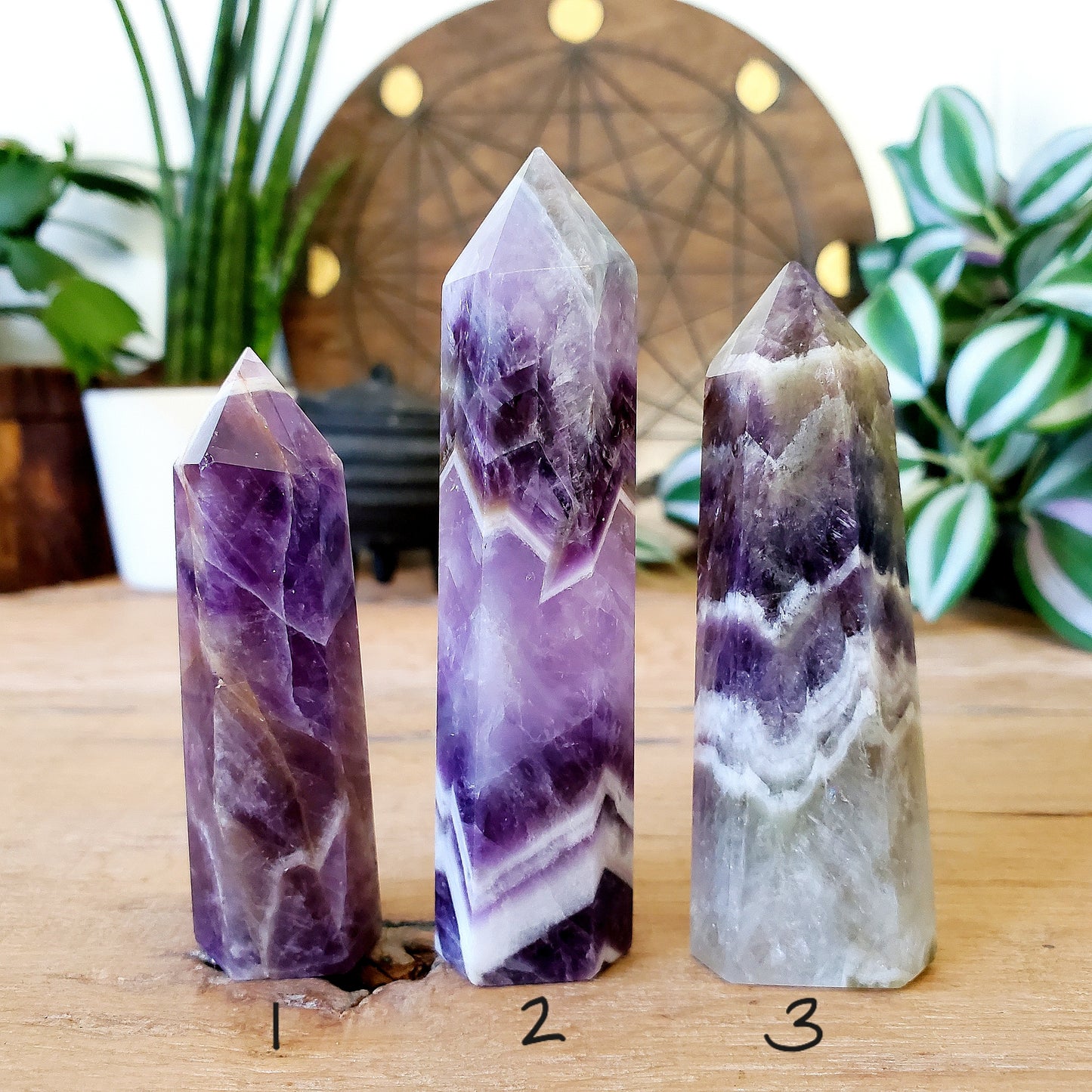Chevron Amethyst Points