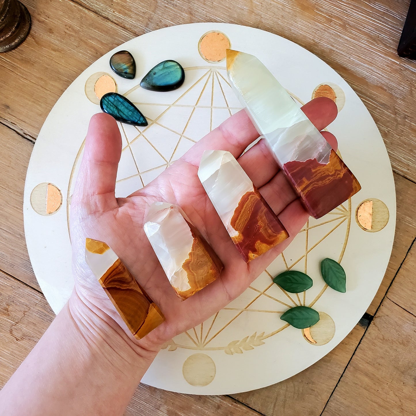 Banded Calcite & Onyx Points (Pakistan)