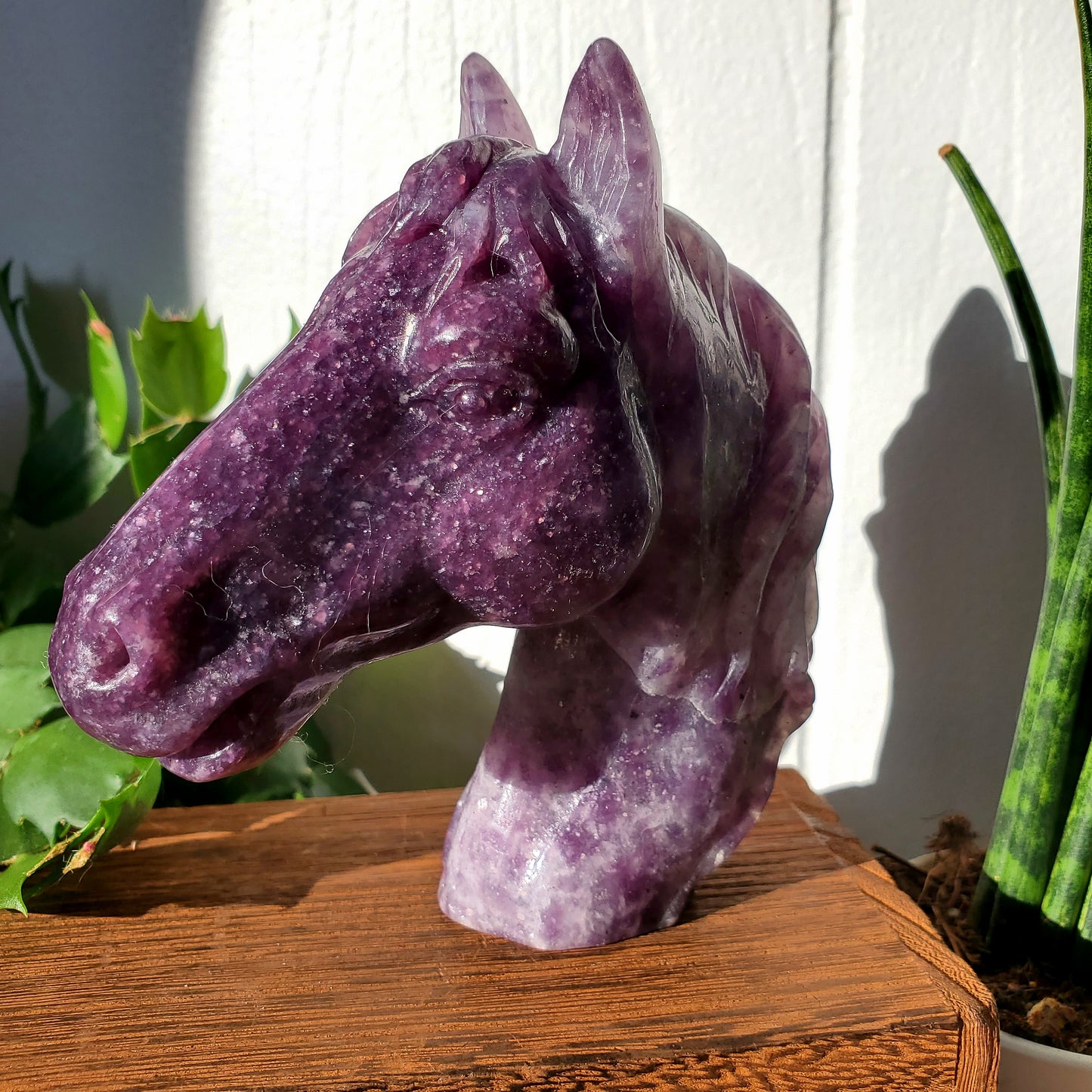 Lepidolite Horse Bust