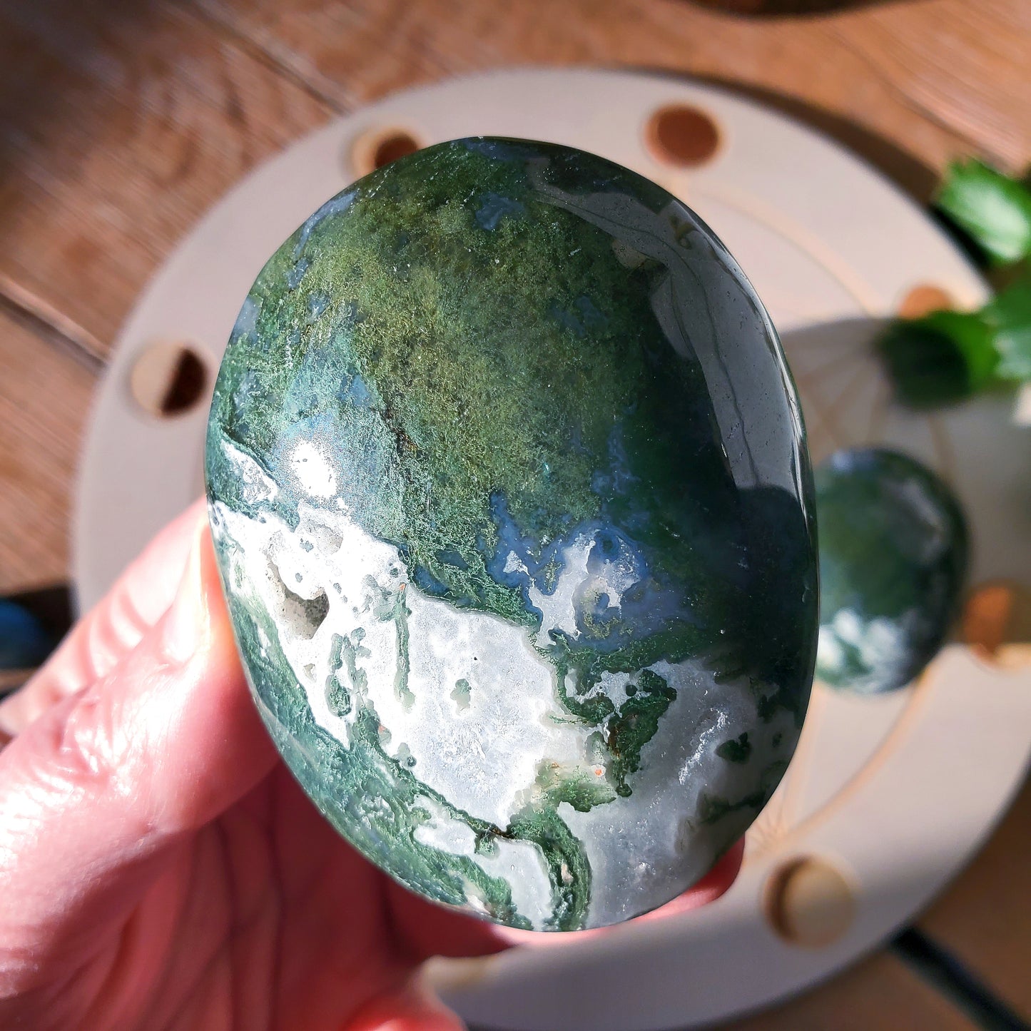 Moss Agate Palmstones