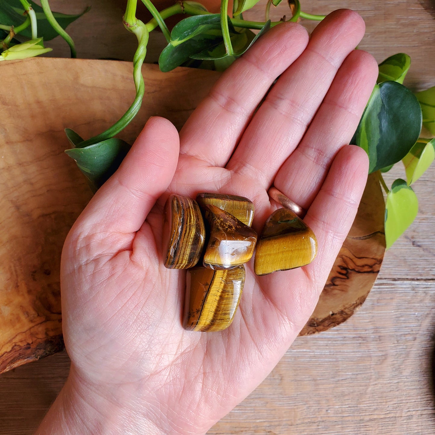 Tiger Eye Tumbled Stone - M