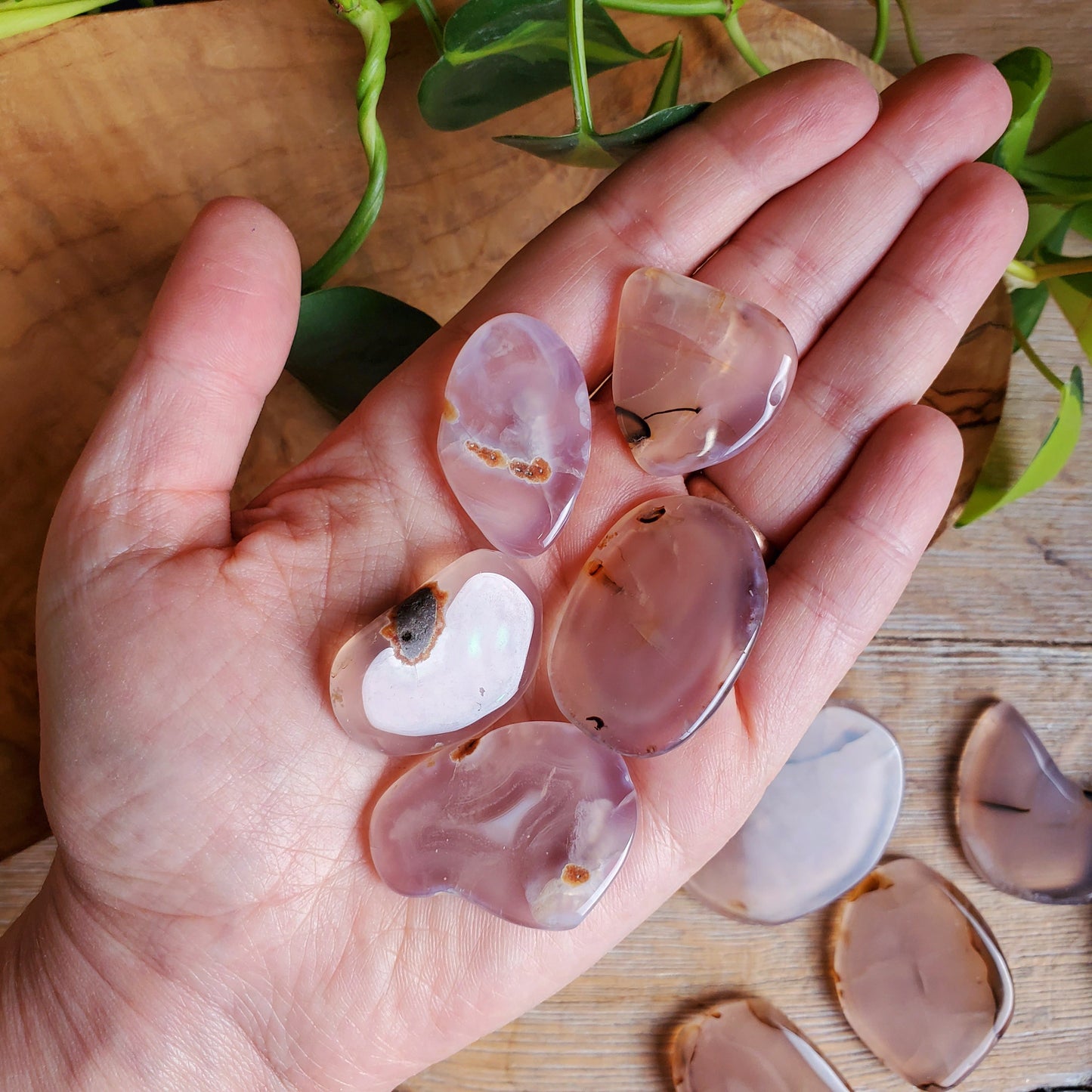 Pink Chalcedony Tumbled Slice