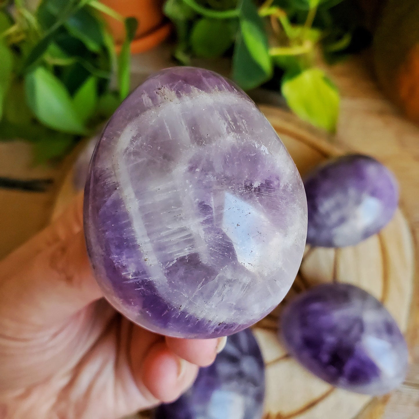 Chevron Amethyst Palmstone