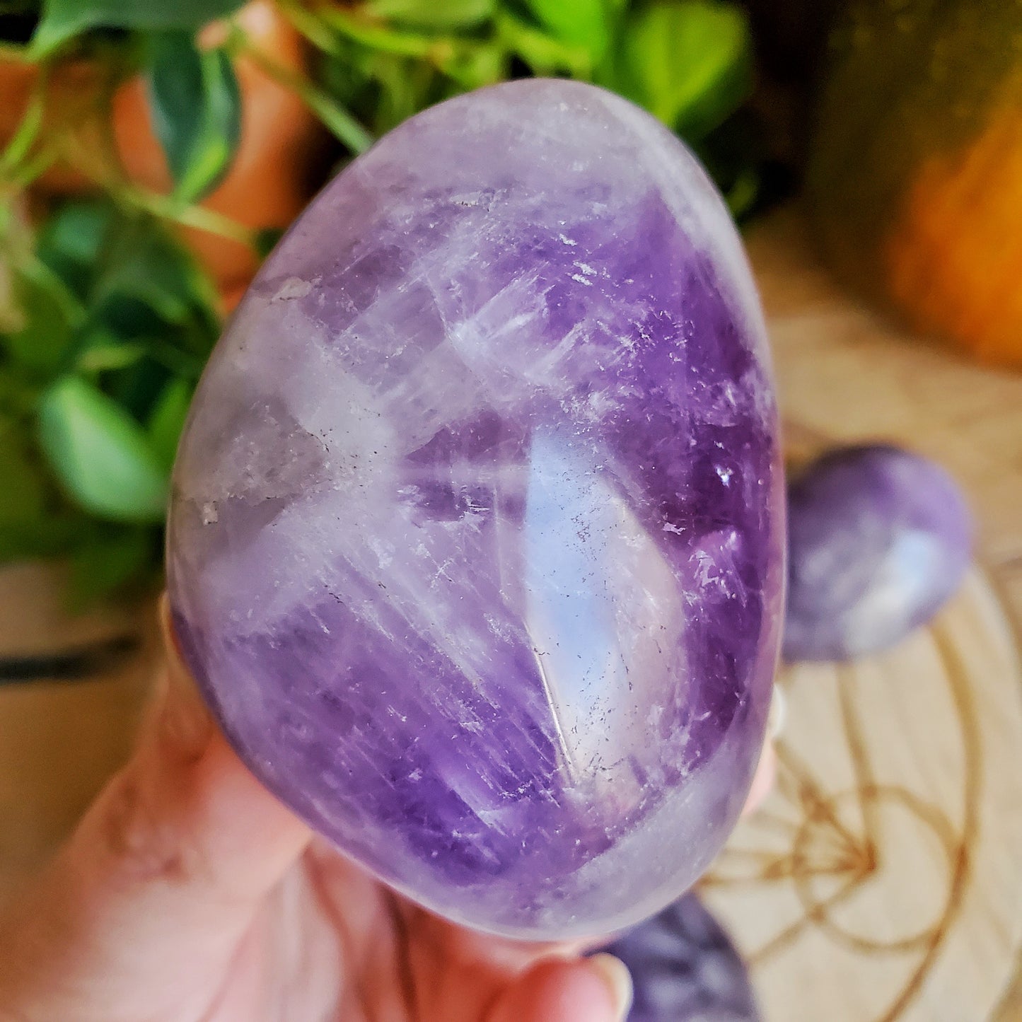 Chevron Amethyst Palmstone