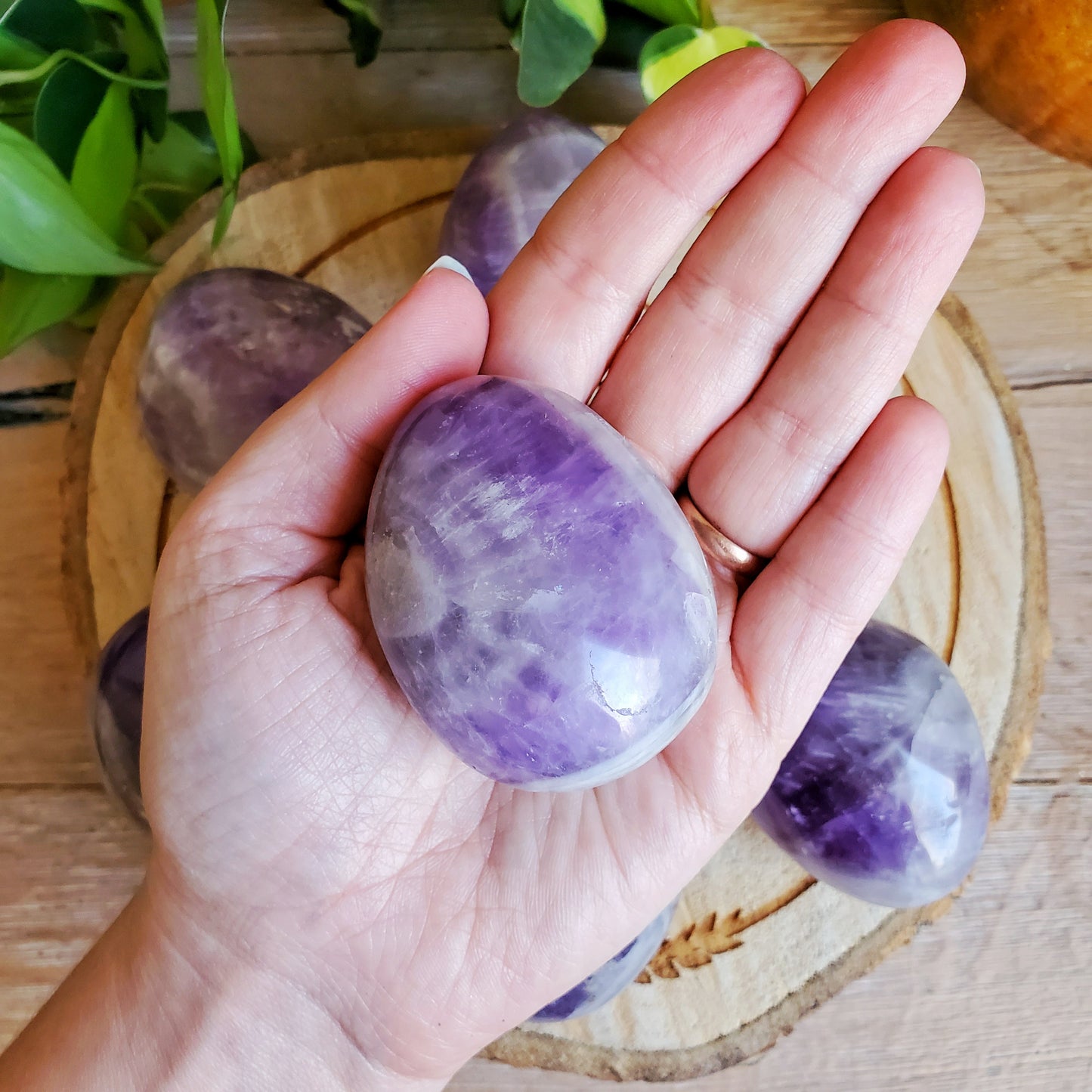 Chevron Amethyst Palmstone