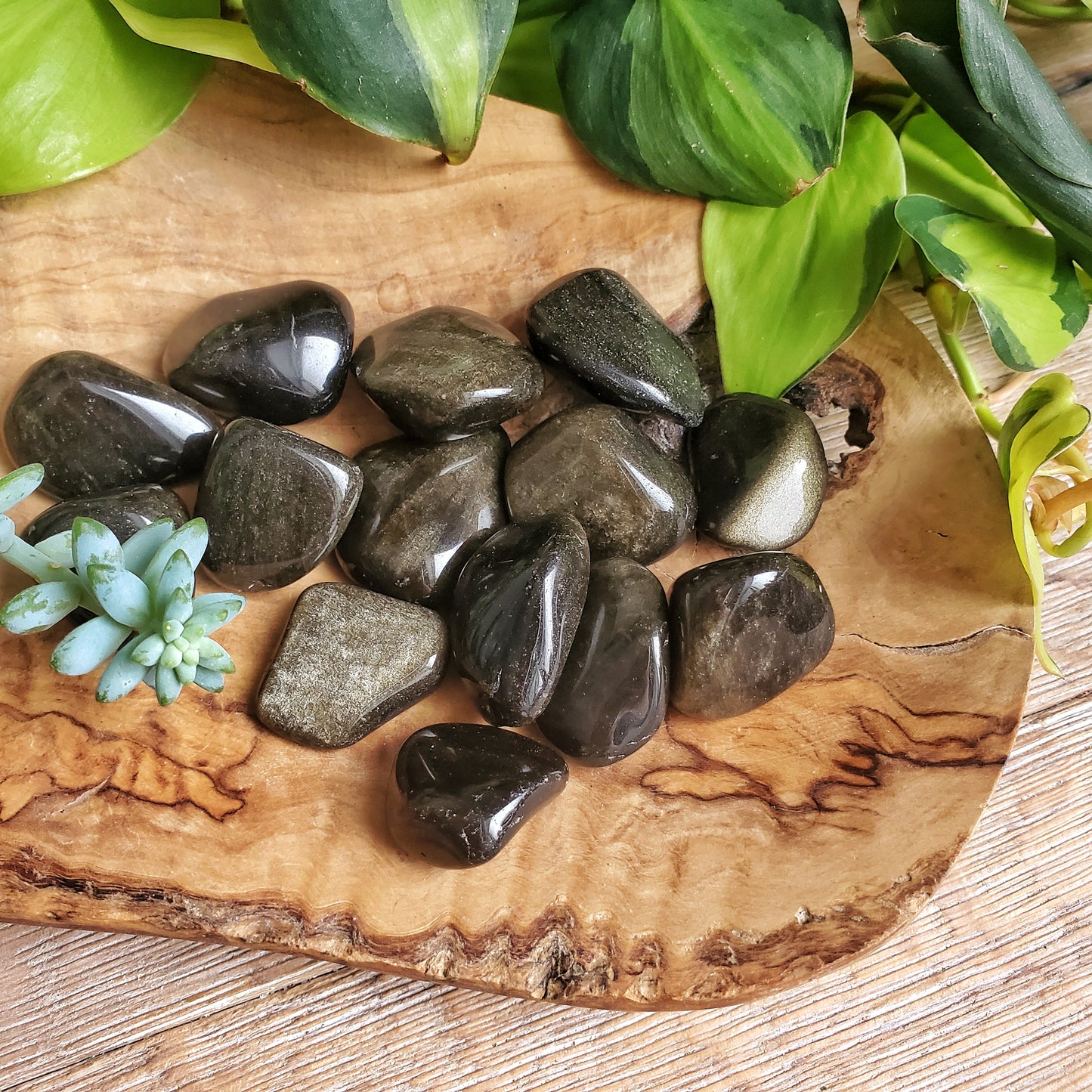 Golden Obsidian Tumbled Stones