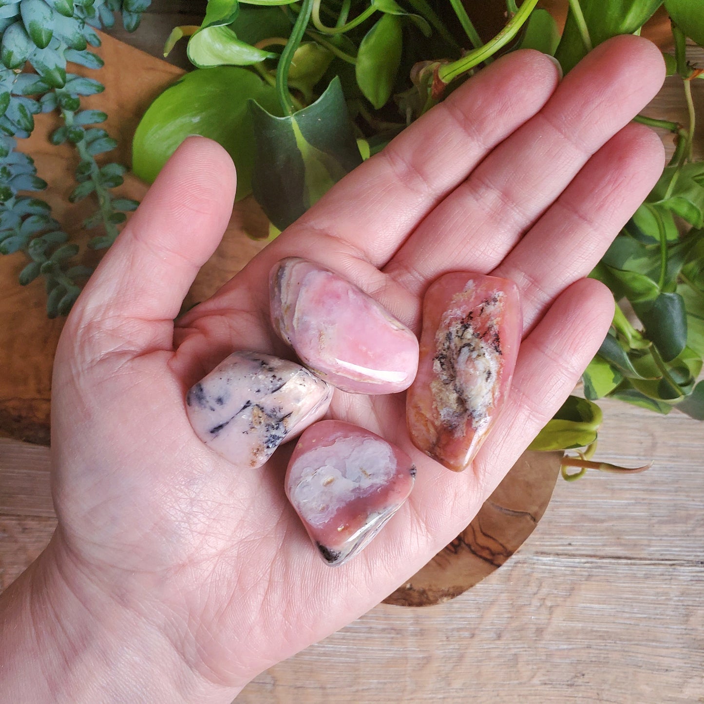 Pink Opal Tumbled Stone - XL