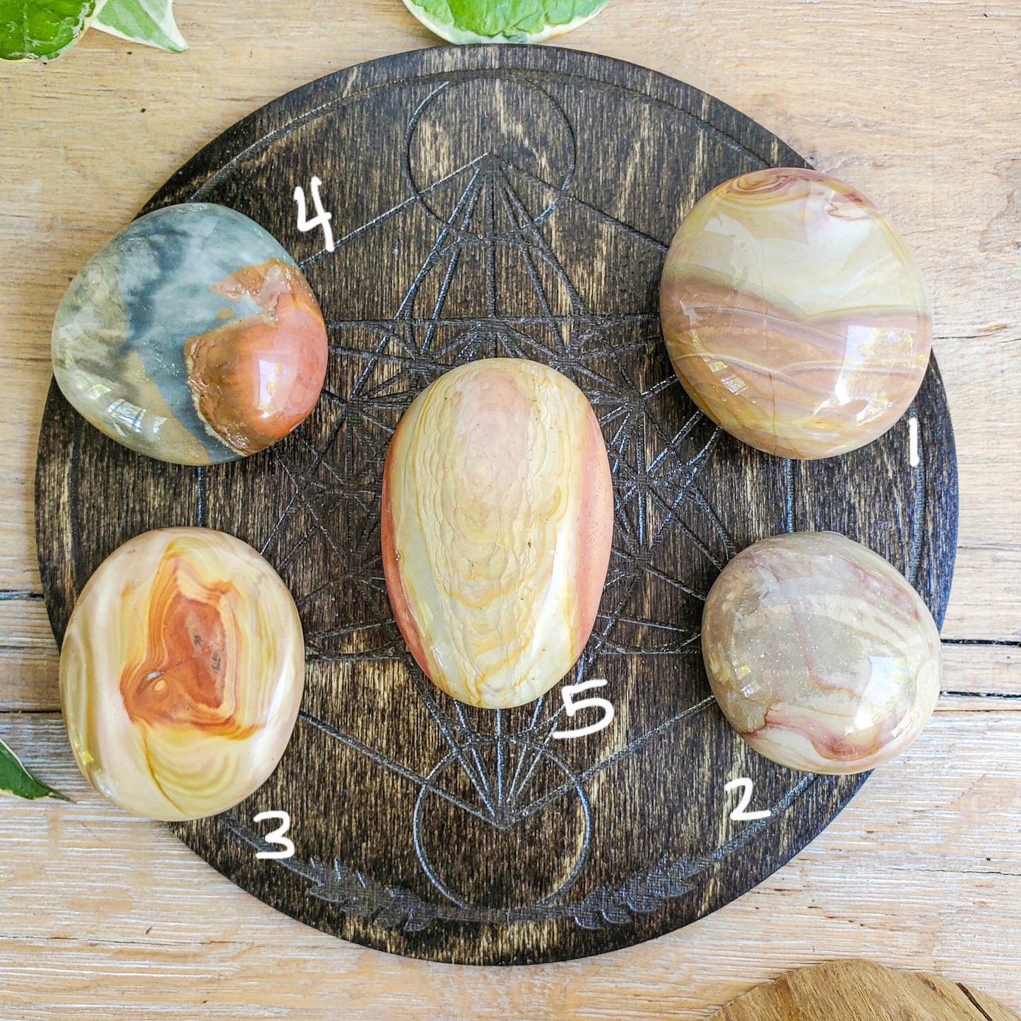 Polychrome Jasper Palmstones (Madagascar)
