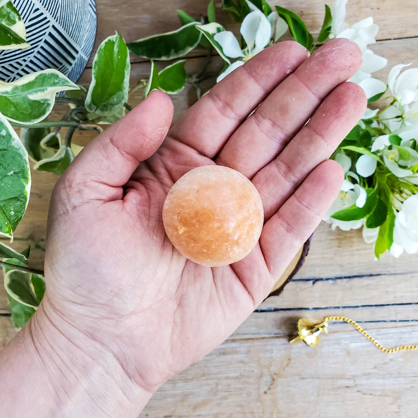 Selenite - Peach Sphere (s)