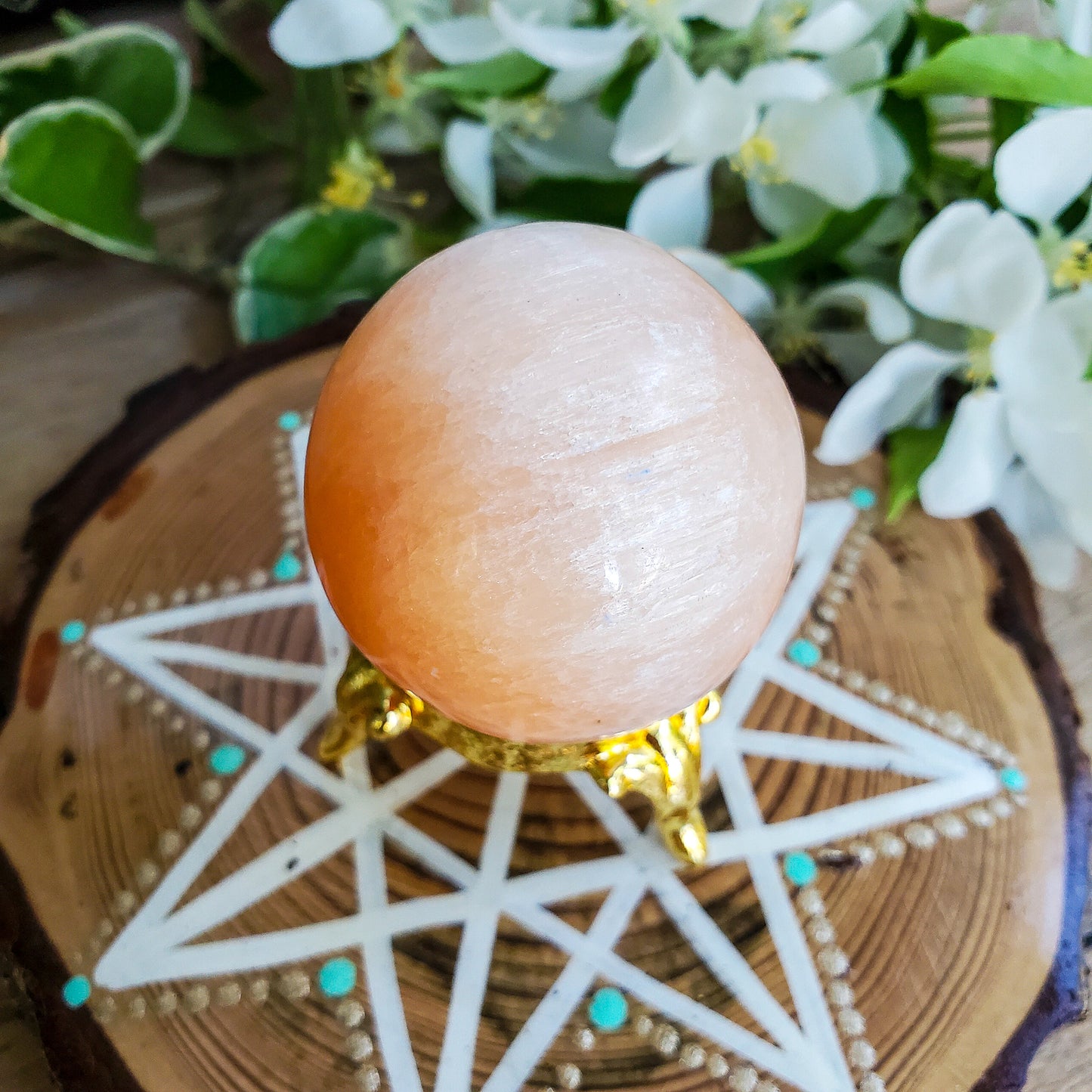 Selenite - Peach Sphere (s)