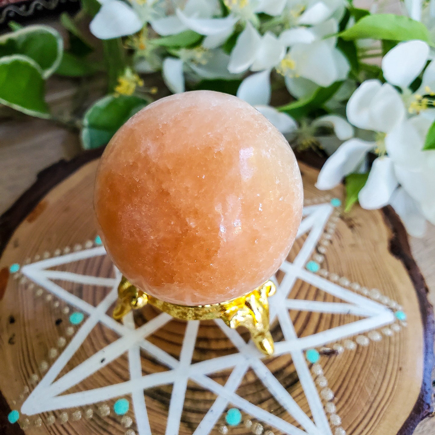 Selenite - Peach Sphere (s)