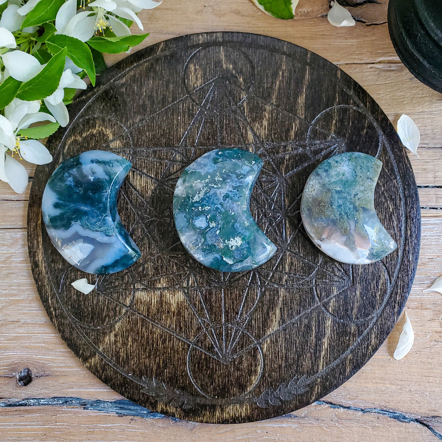 Moss Agate Moons
