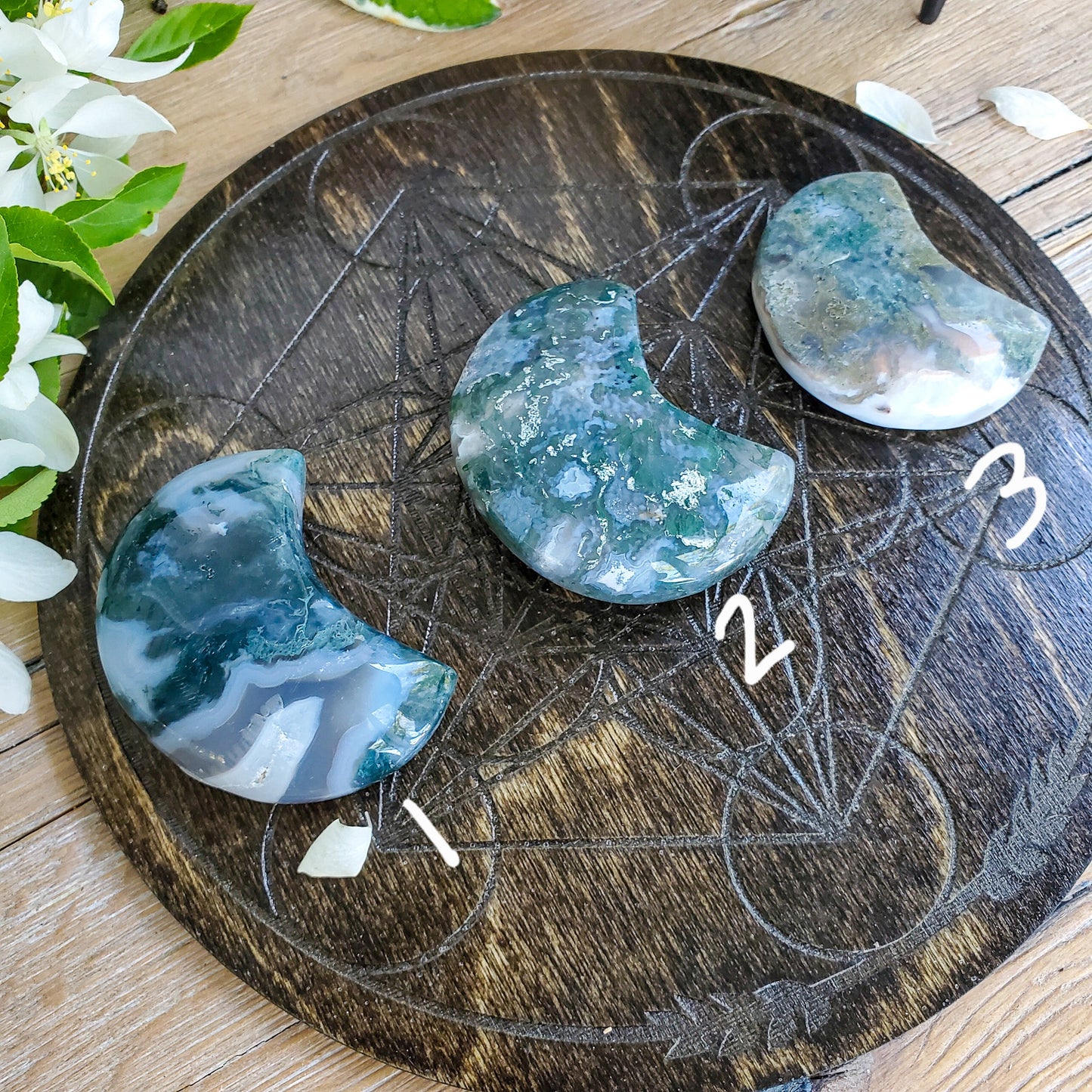 Moss Agate Moons