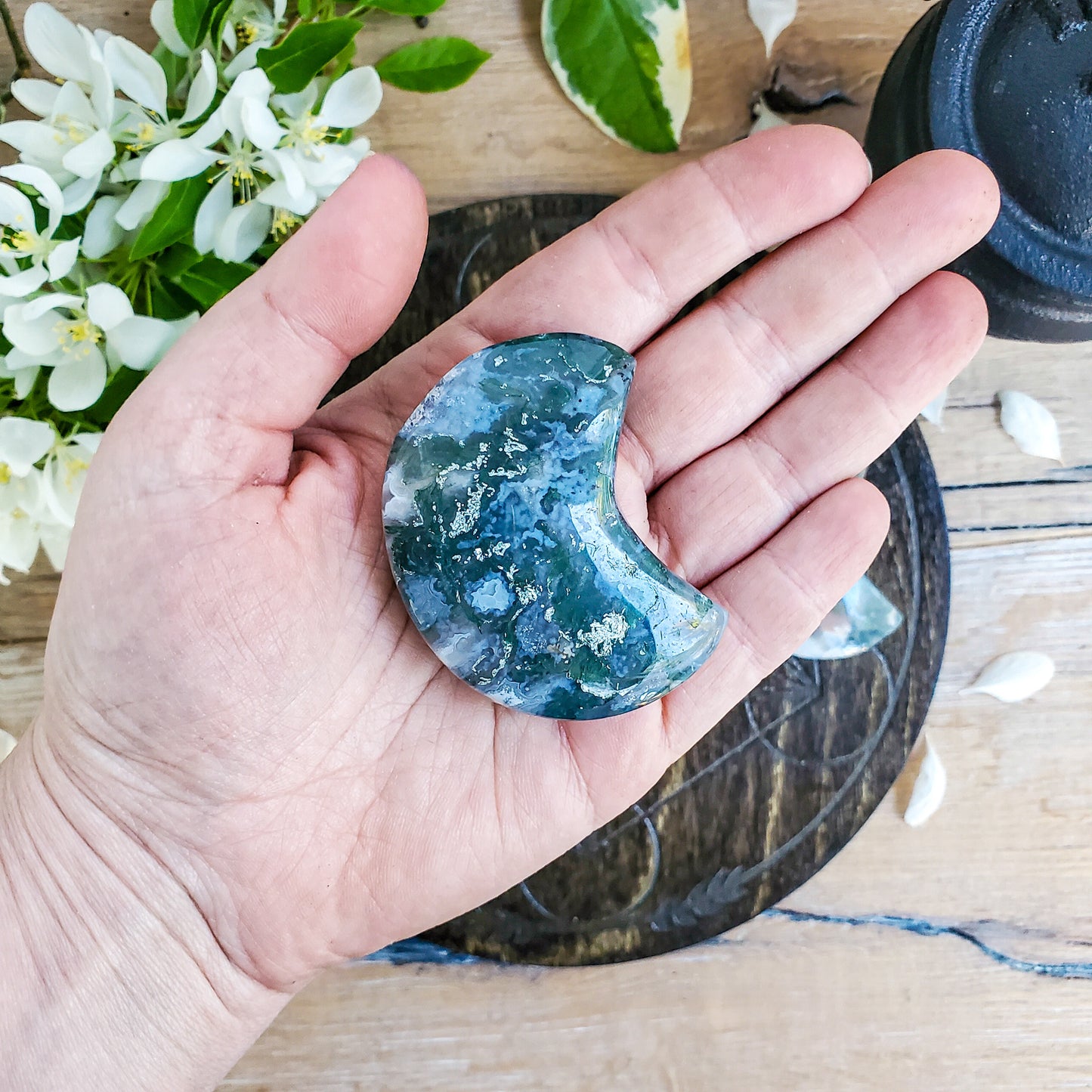 Moss Agate Moons