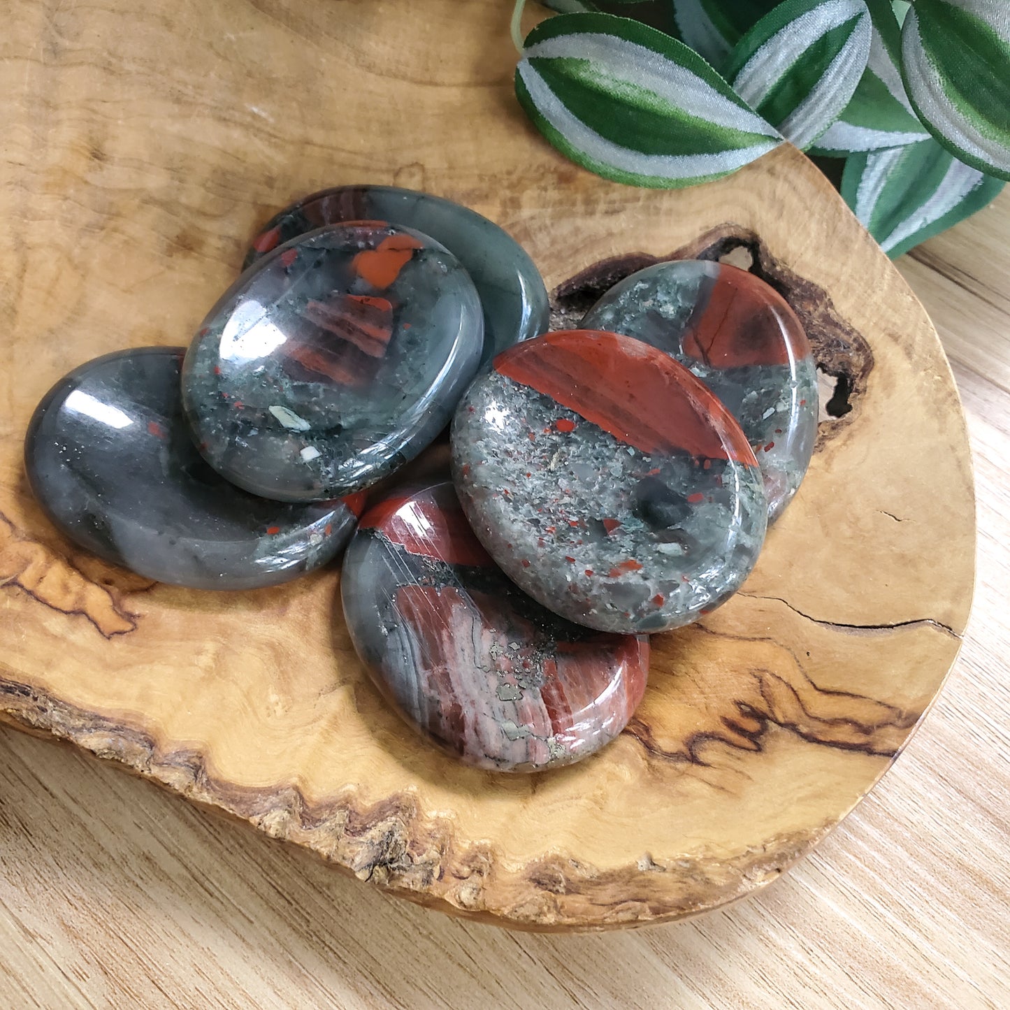 Seftonite (Blood Stone) - Worry Stone - Polished