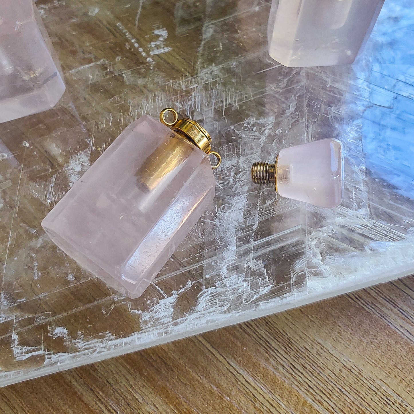 Crystal Bottle - Rose Quartz - Small