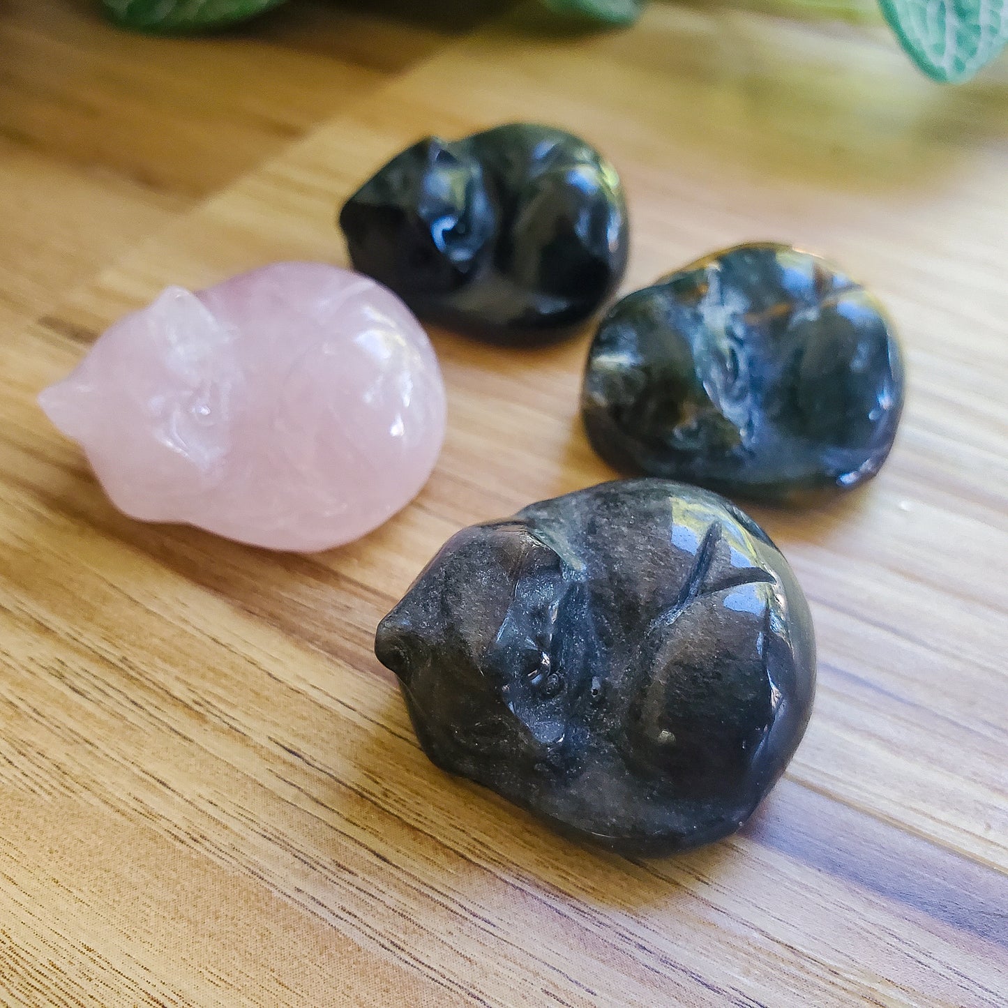 Sleeping Kitten / Cat - Rose Quartz