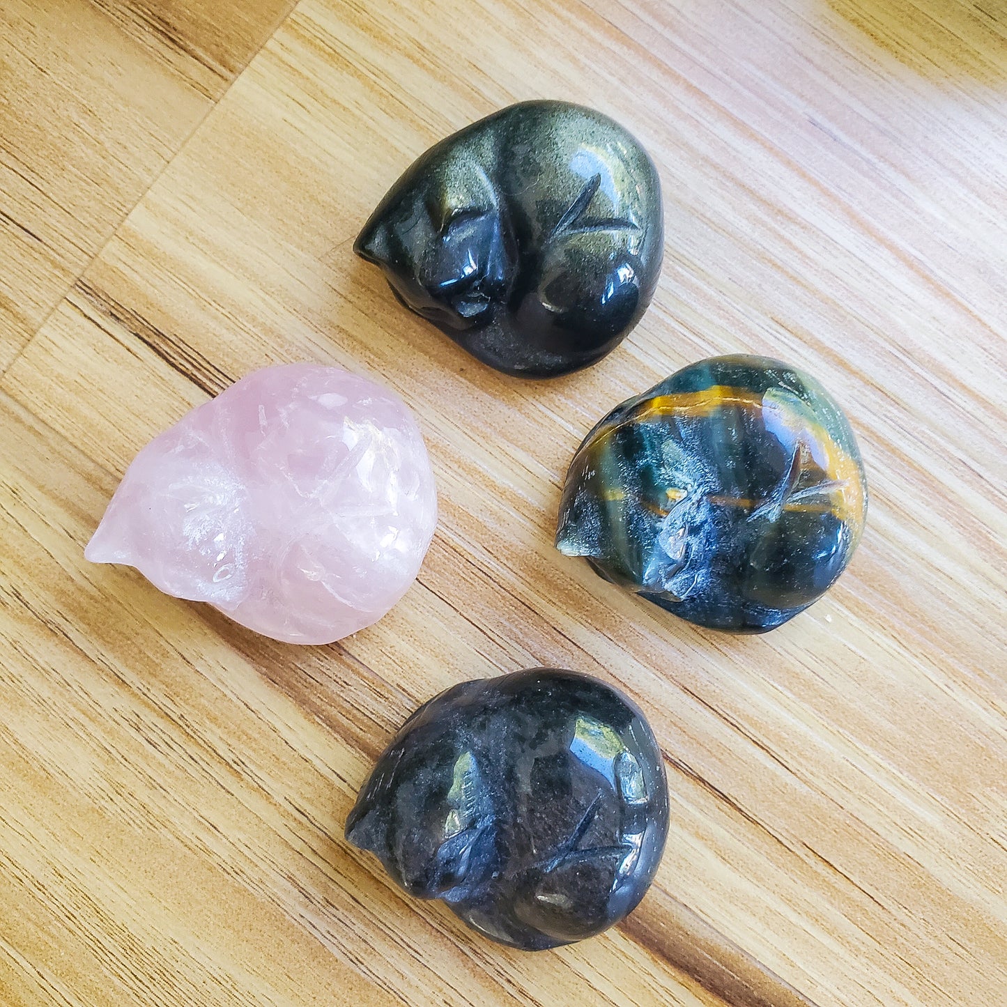 Sleeping Kitten / Cat - Rose Quartz