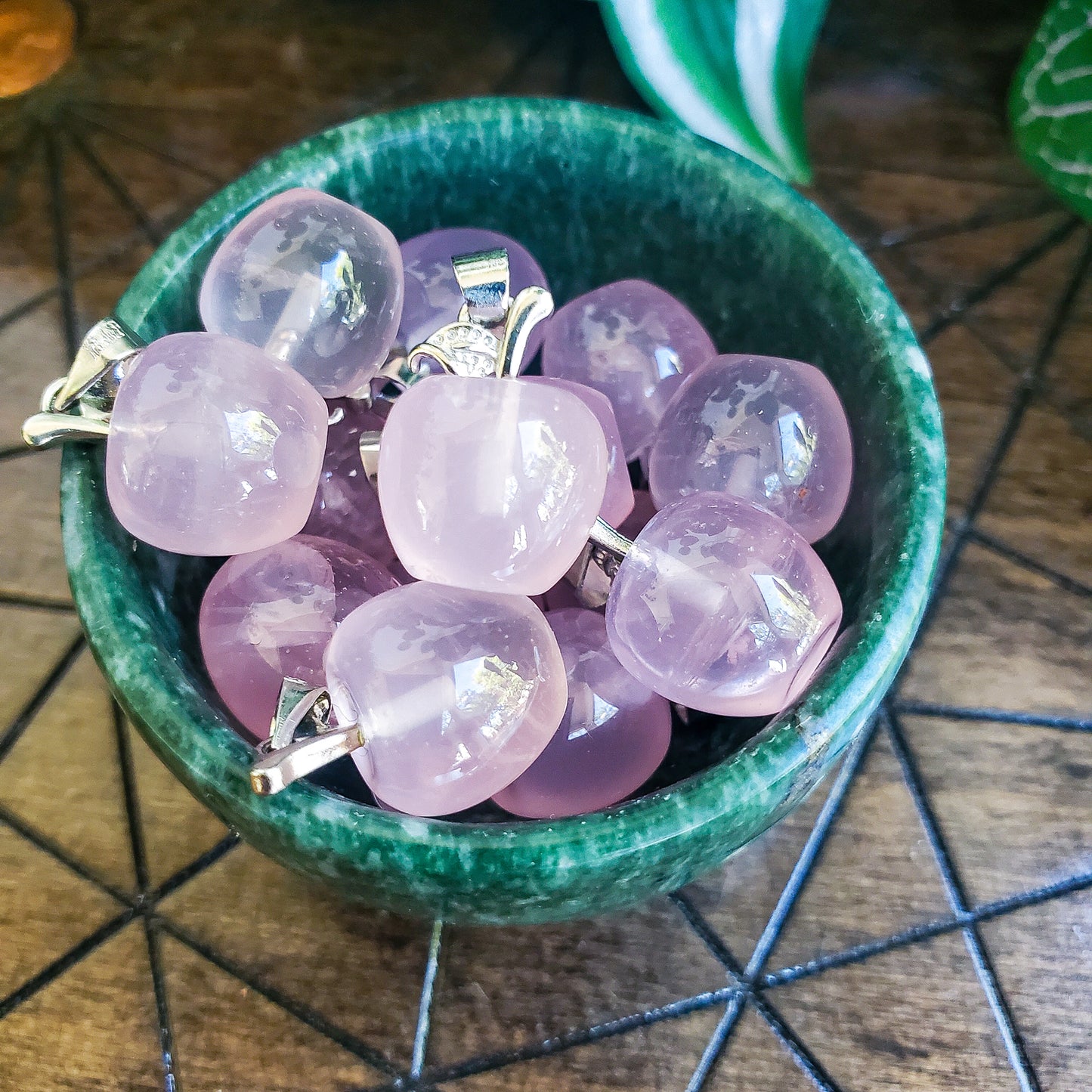 Apple Charm - Rose Quartz - Mini