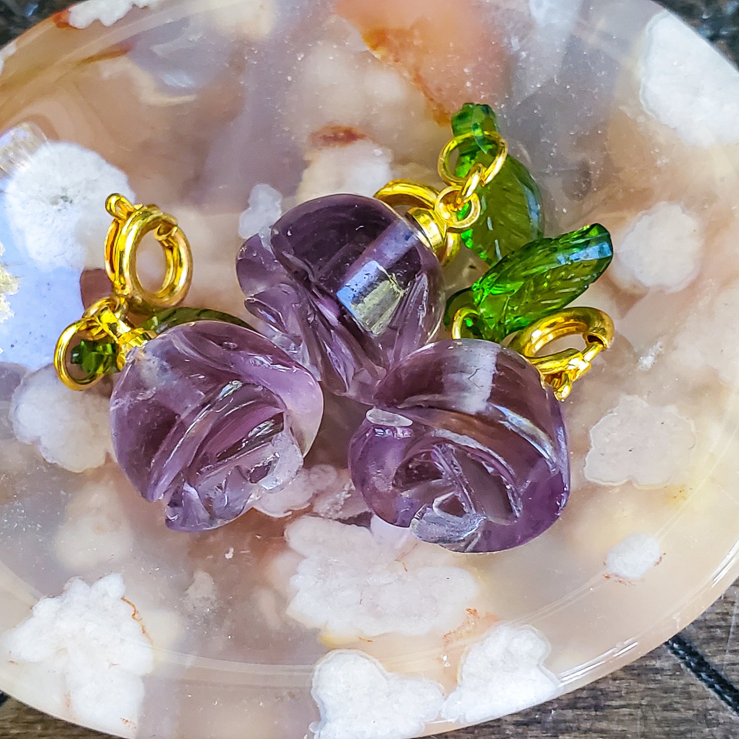 Rose Charm - Amethyst - Mini