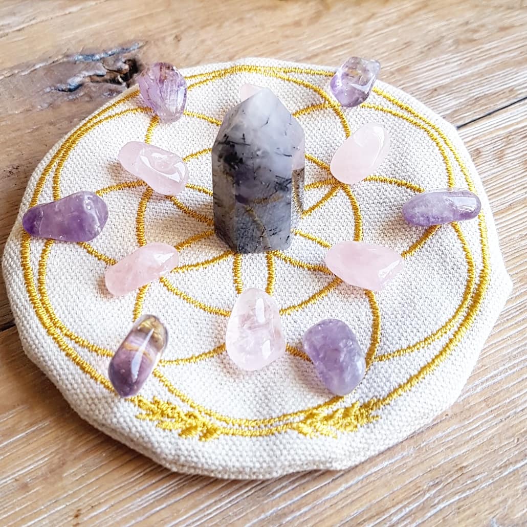 Seed of Life Crystal Grid Pouch