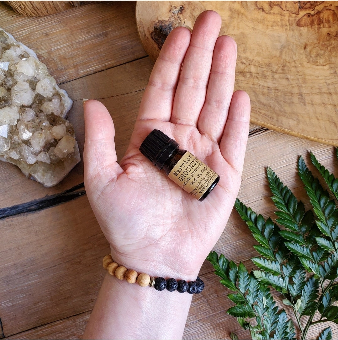 Lava Stone & Wood Bracelet