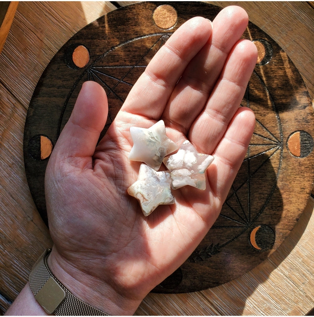 Sakura Blossom Agate - Polished Star