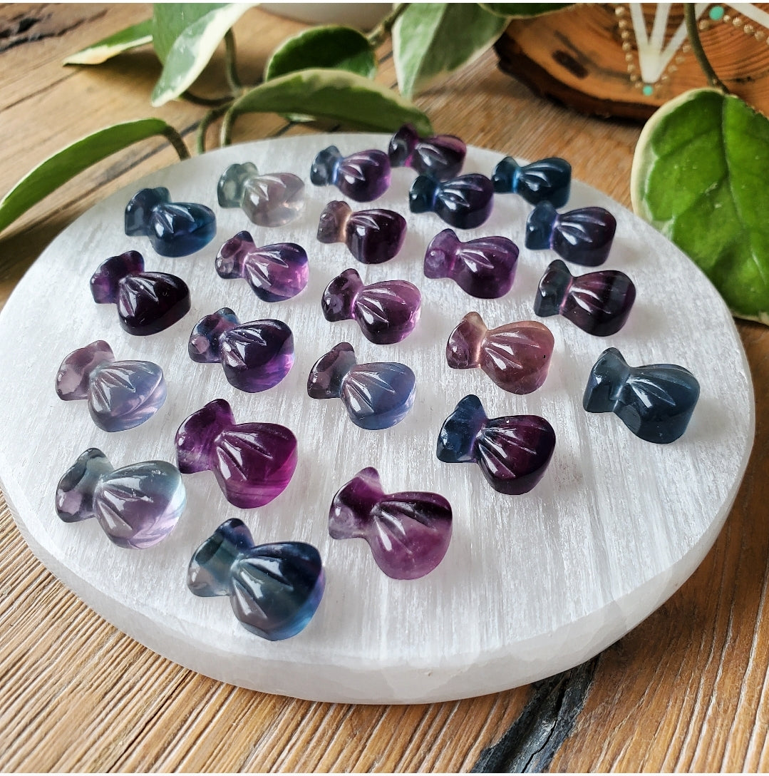 Fluorite Money Bags - Carving