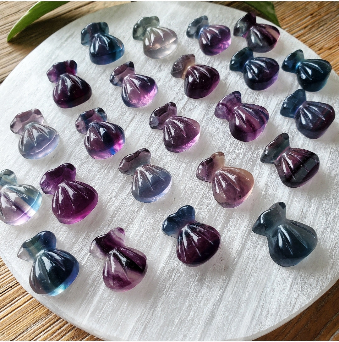 Fluorite Money Bags - Carving