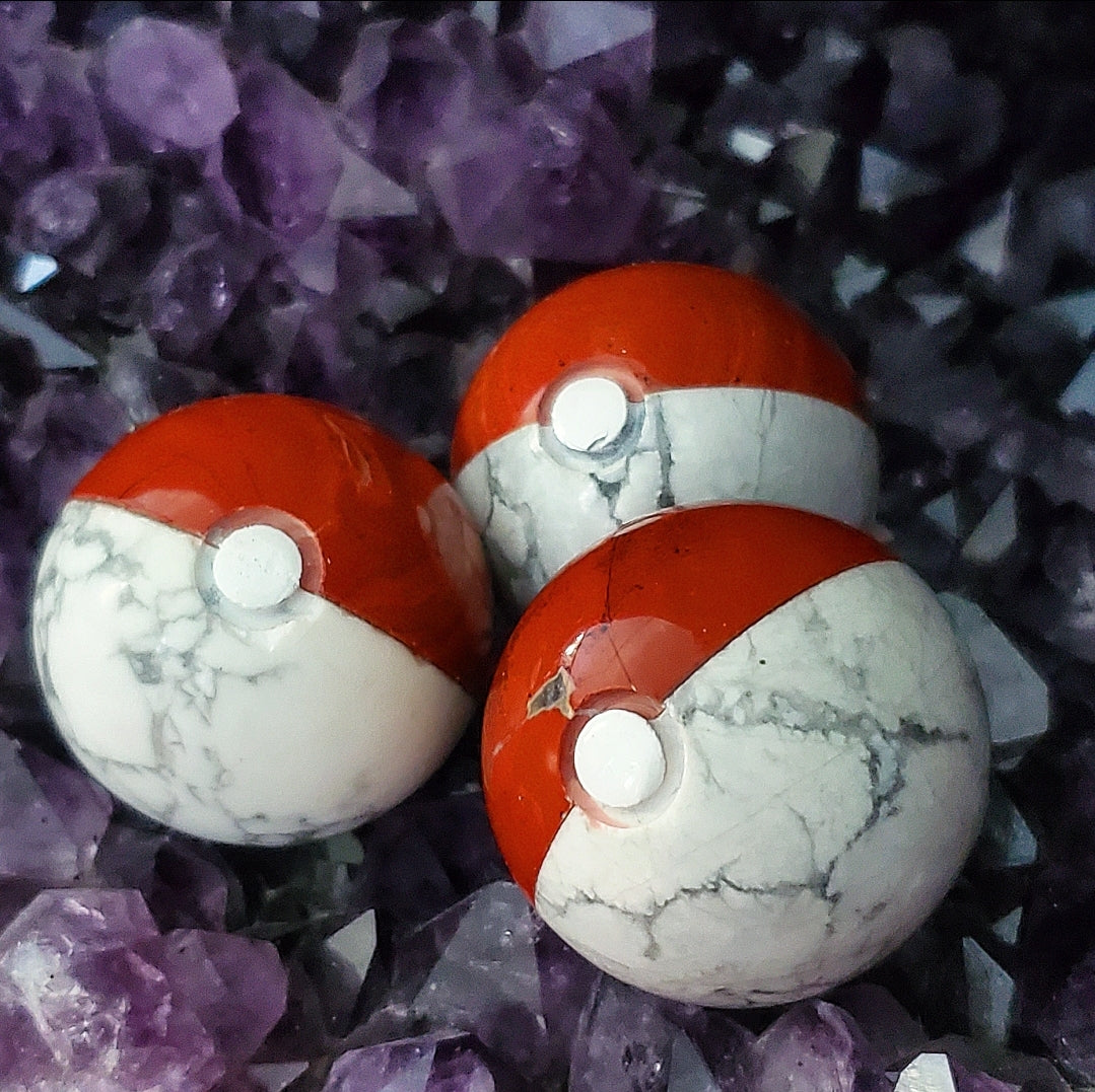 Pokeball - Jasper & Howlite Sphere