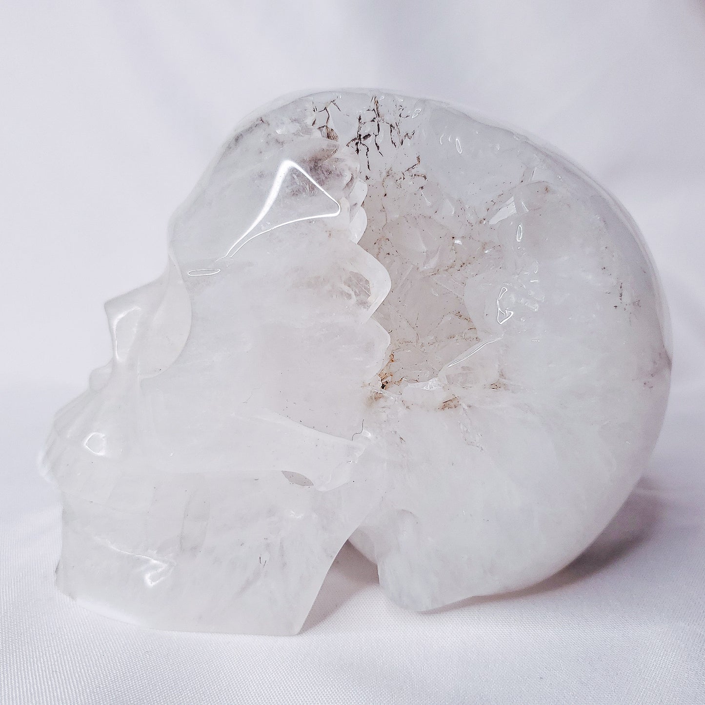 Agate & Quartz Geode Skull