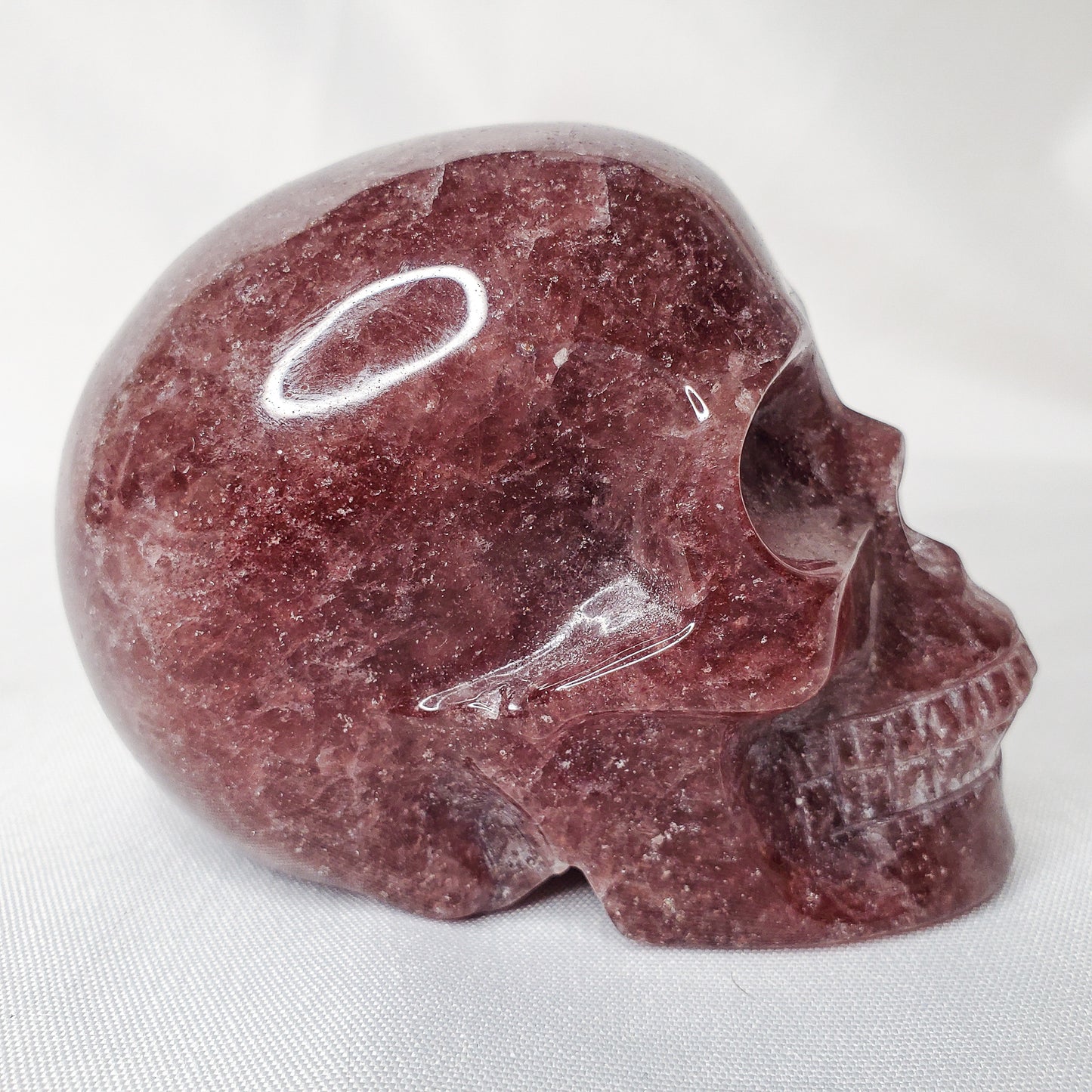 Strawberry Quartz Skull