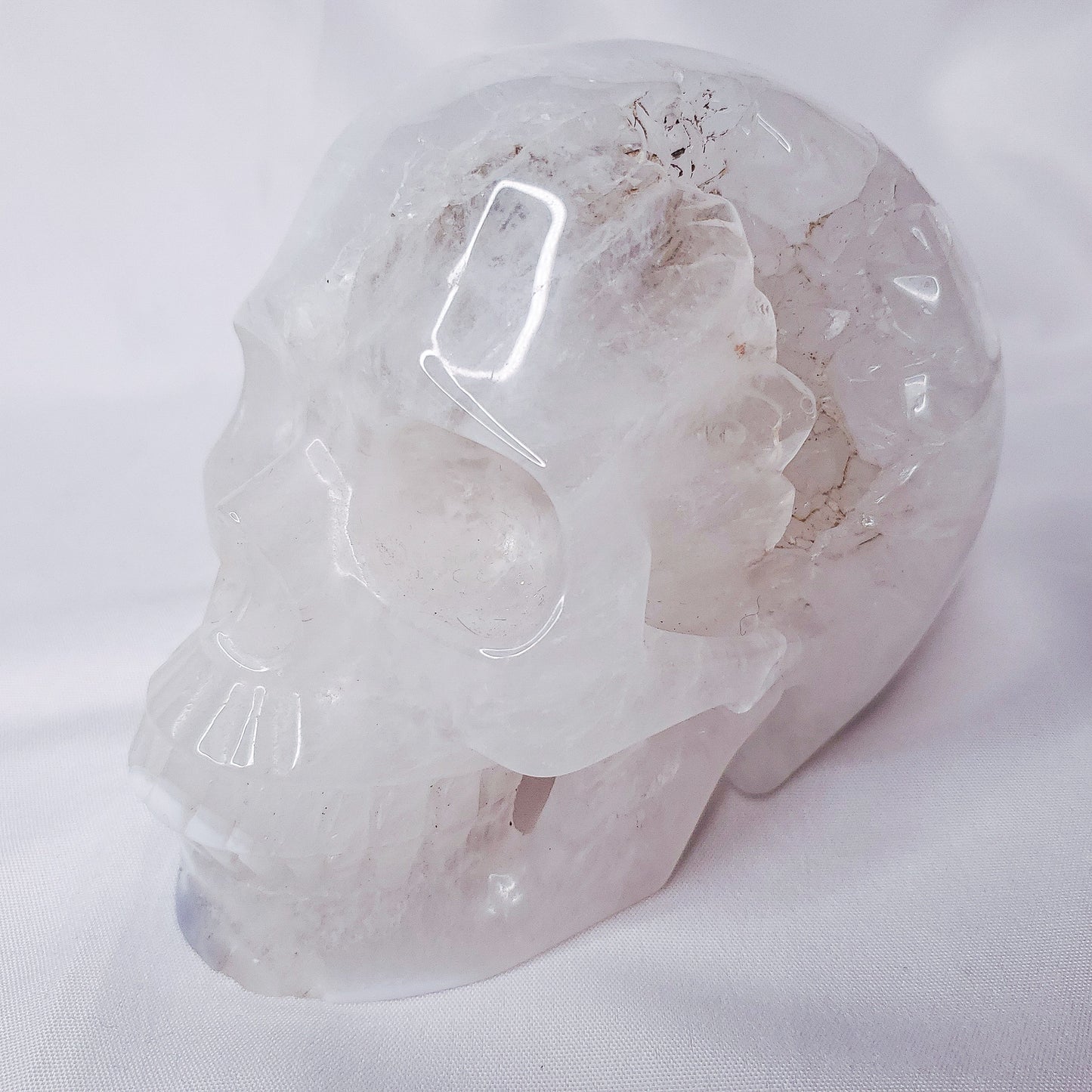 Agate & Quartz Geode Skull