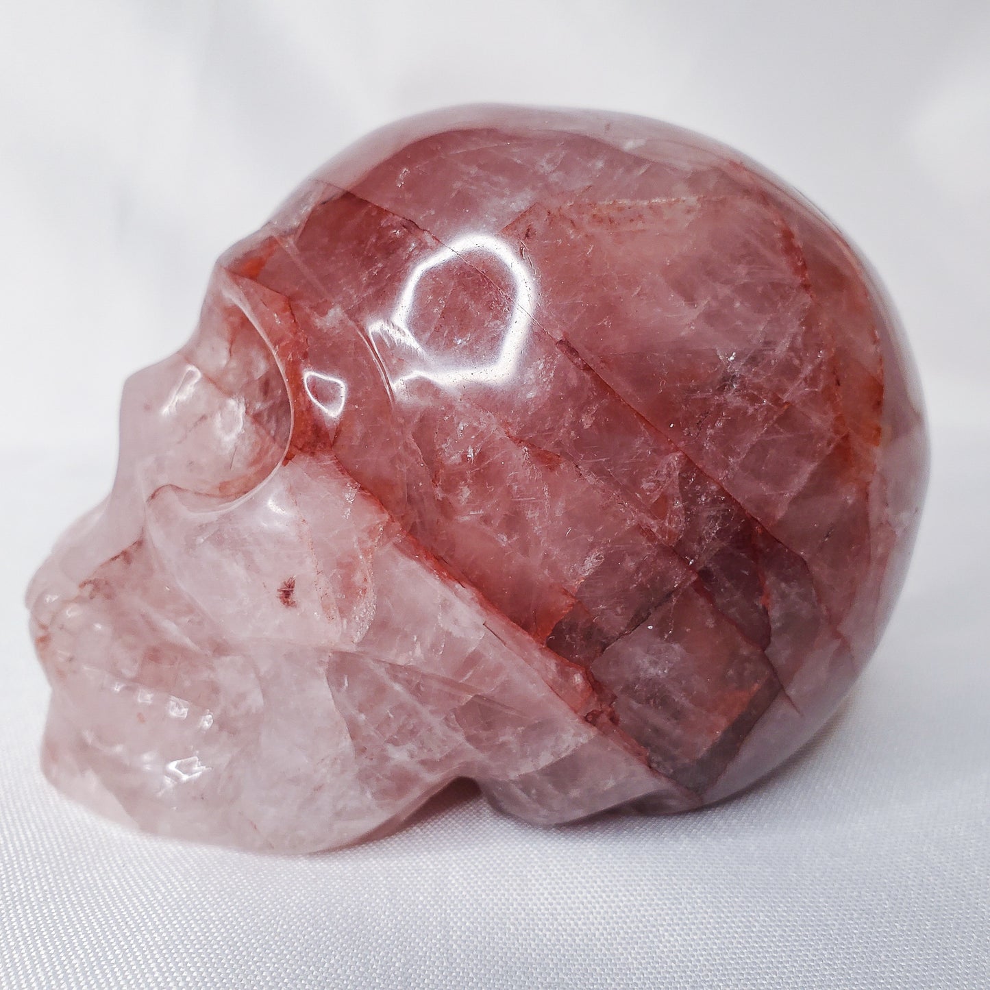 Fire & Ice (Hematoid) Quartz Skull
