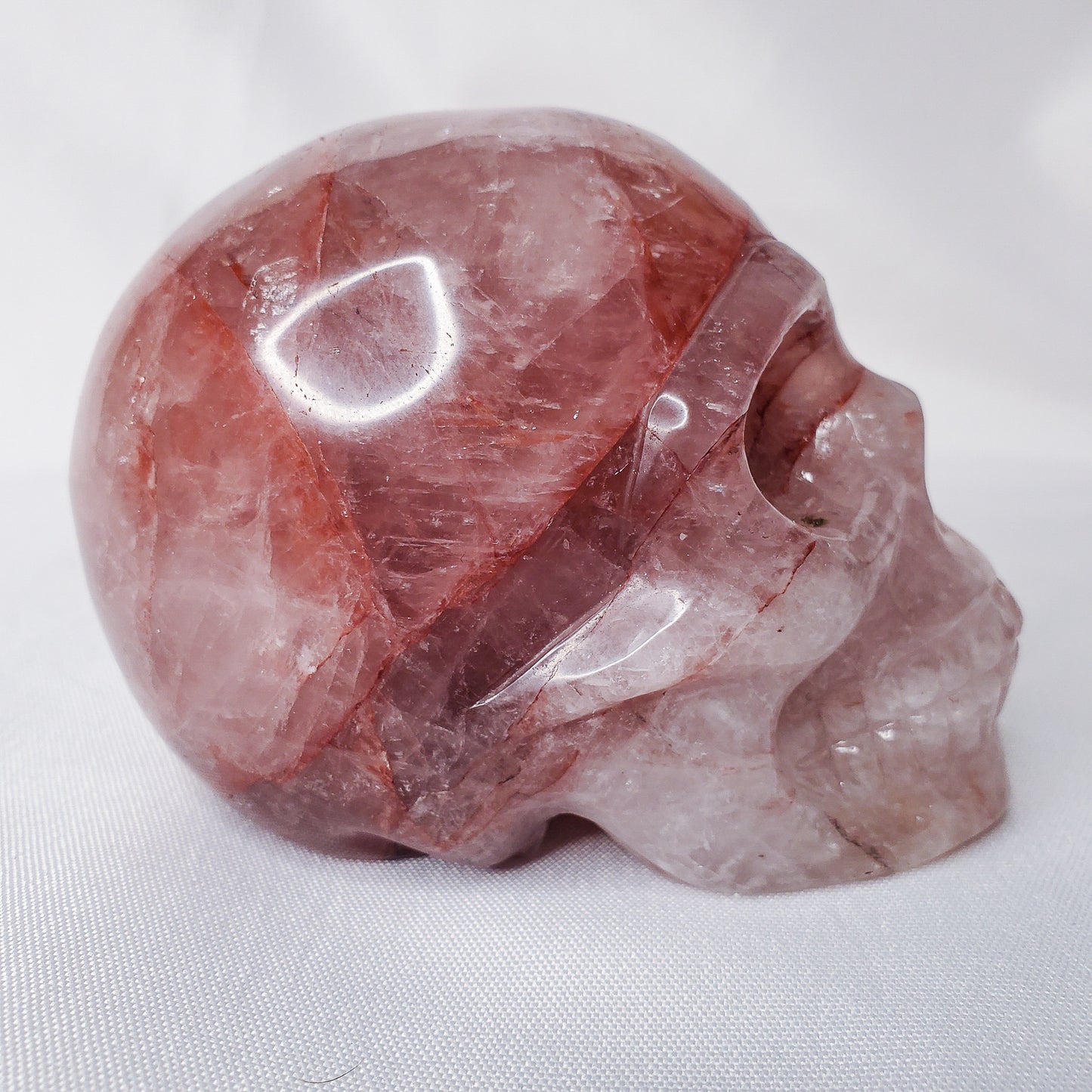 Fire & Ice (Hematoid) Quartz Skull