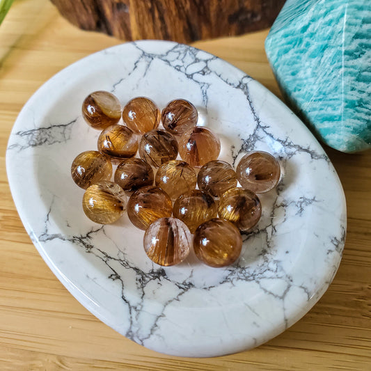 Rutilated Quartz Micro Spheres