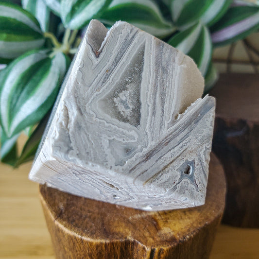 White Lace Agate Cube #1